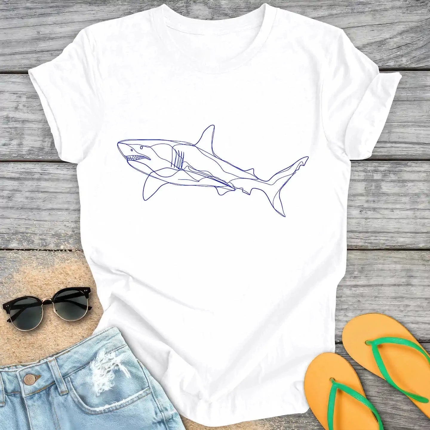 Shark line drawing