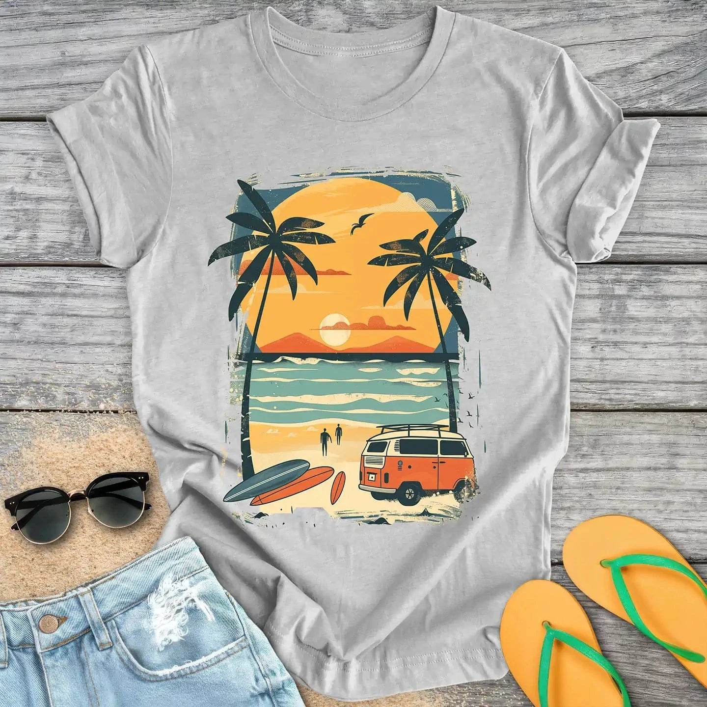 Retro Surfers Beach