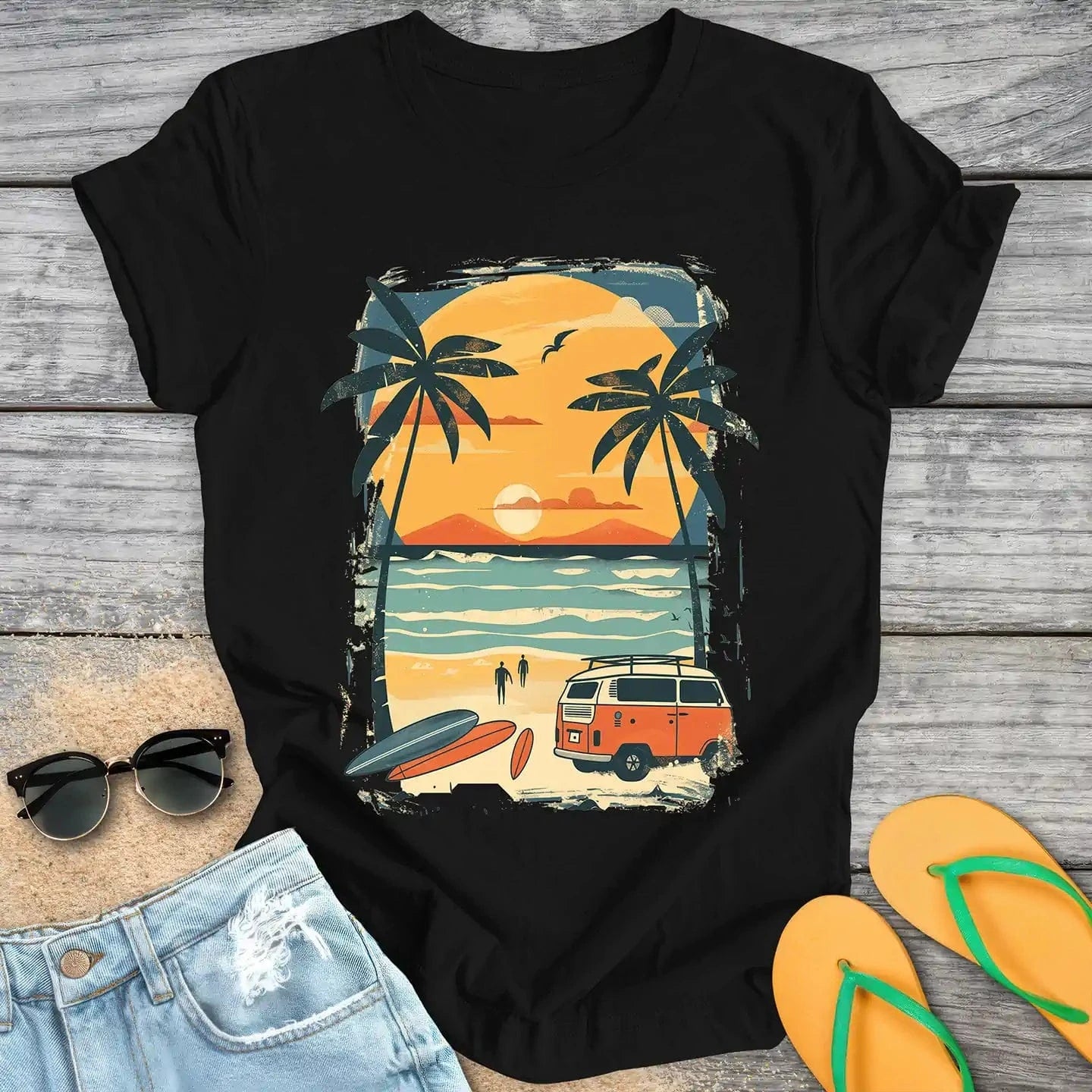 Retro Surfers Beach