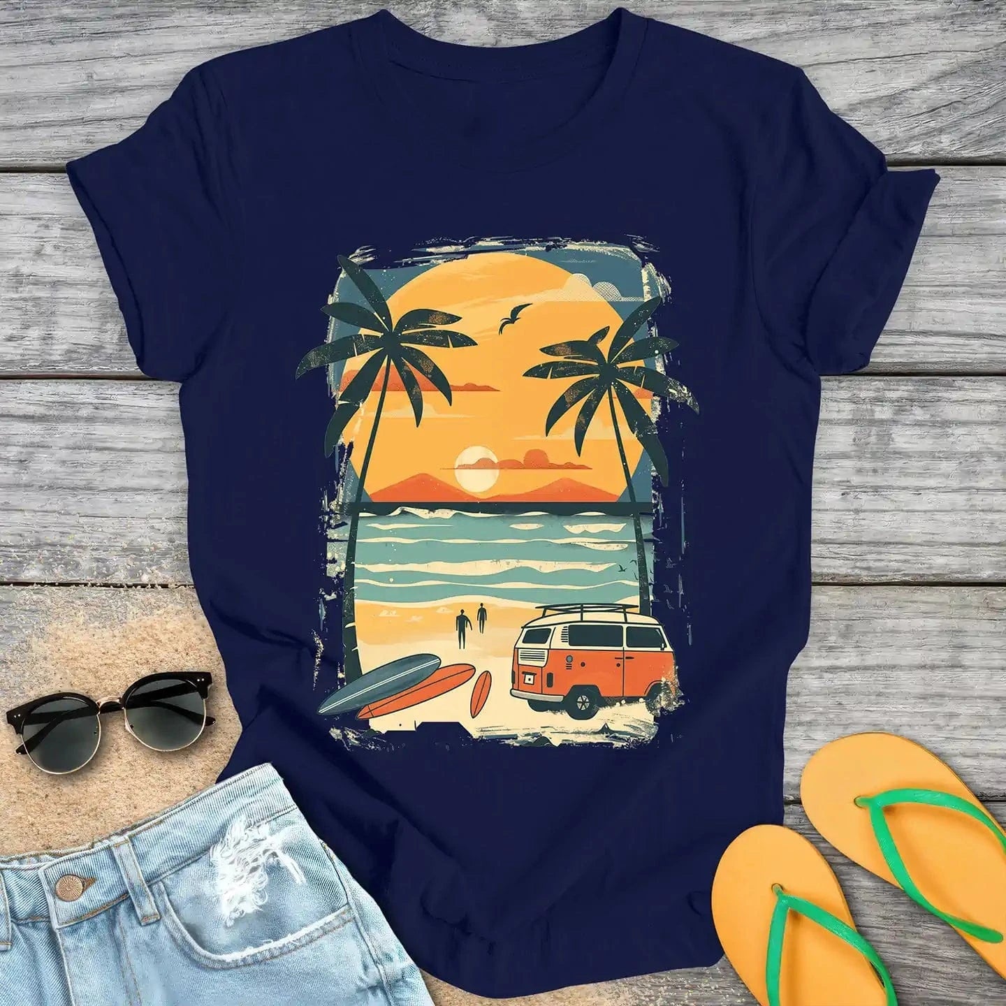 Retro Surfers Beach