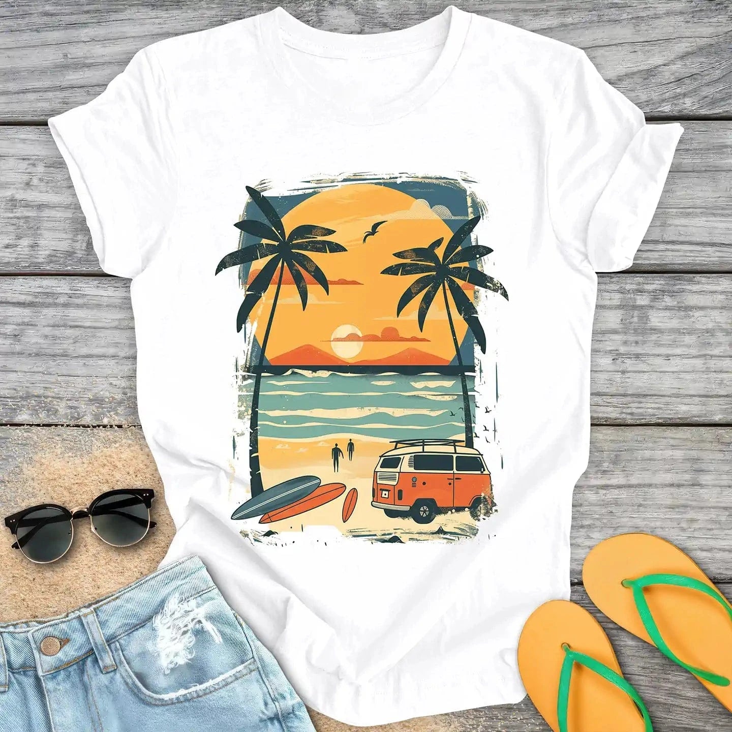 Retro Surfers Beach