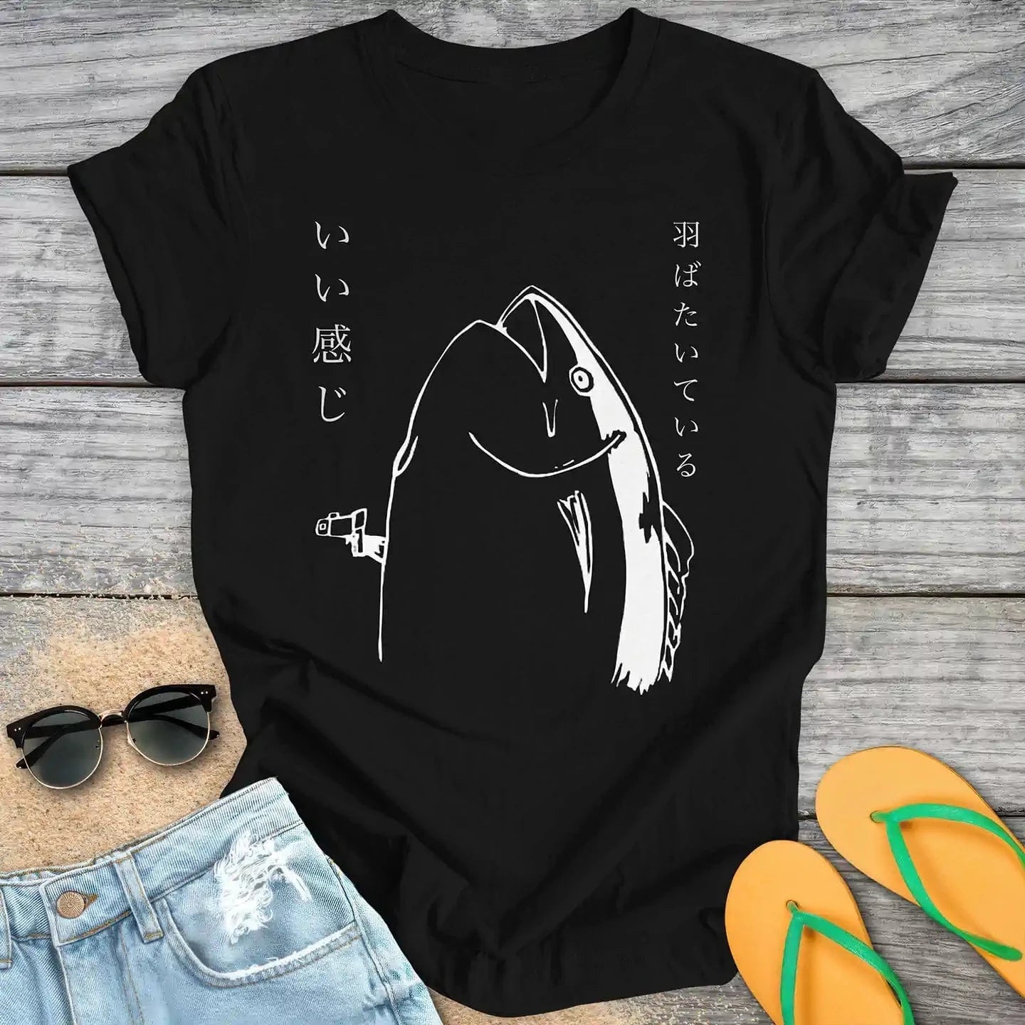Japanese Fish Holding A Gun
