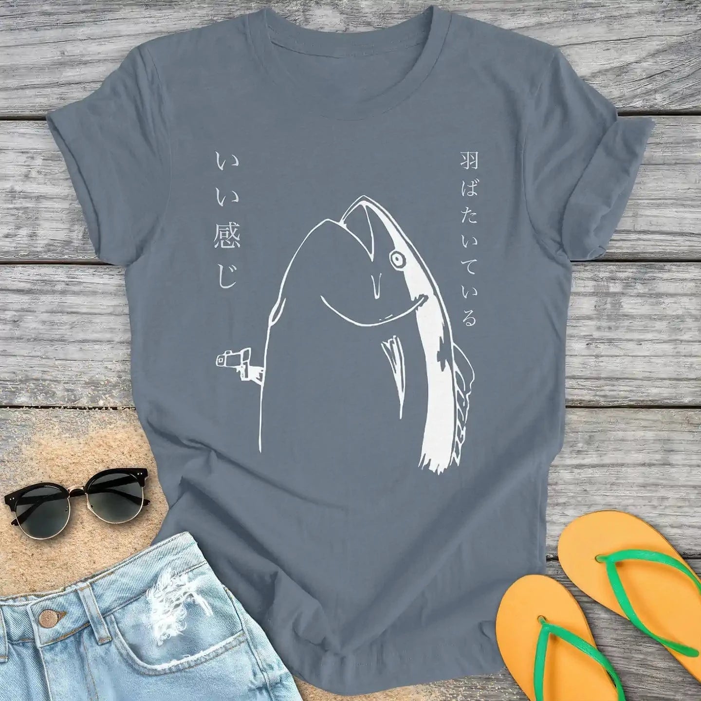 Japanese Fish Holding A Gun