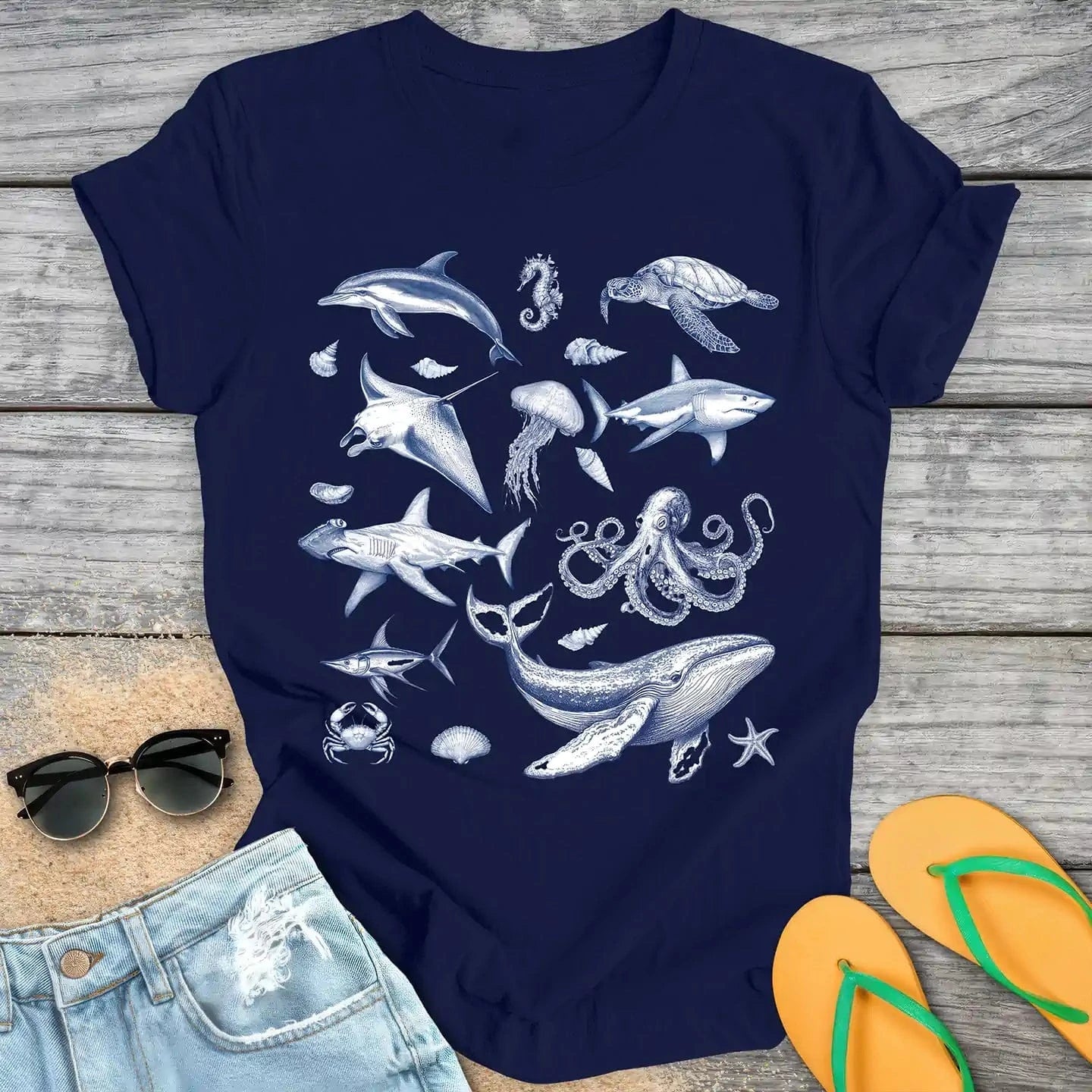 Sea Animals 90s Retro