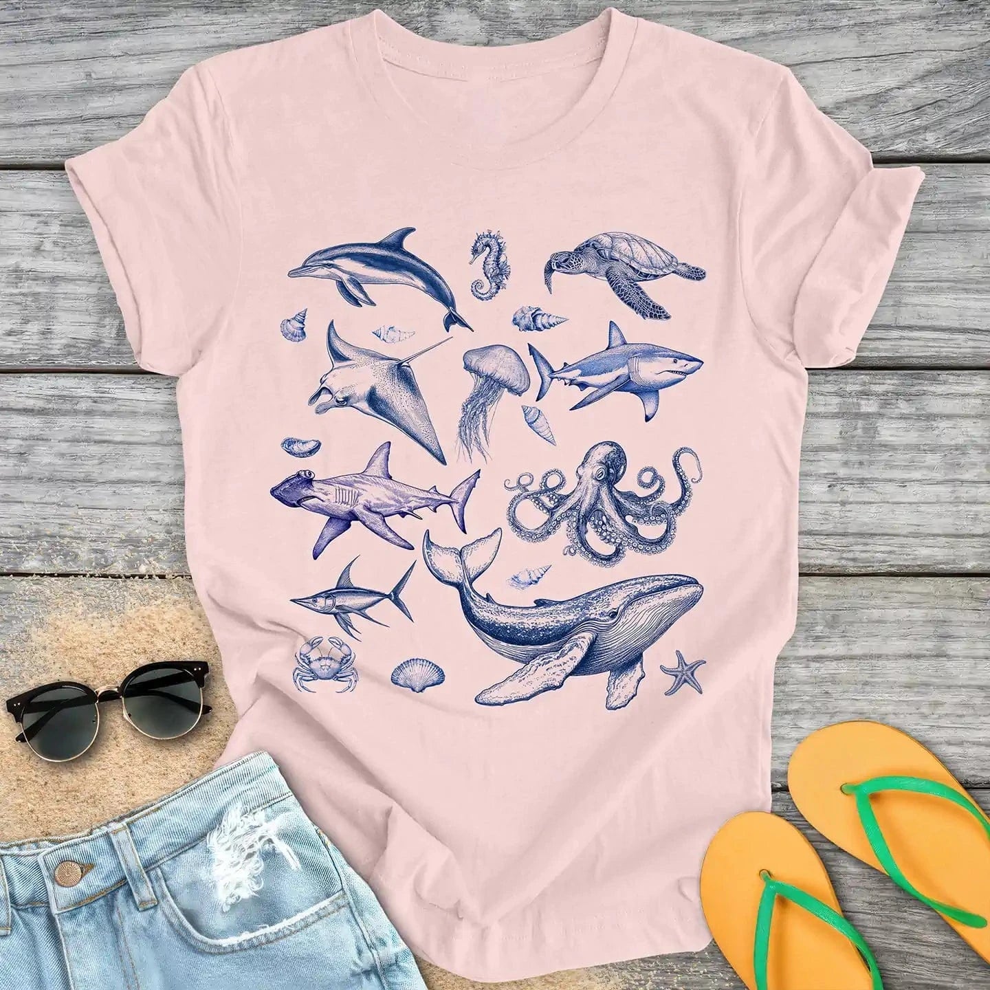 Sea Animals 90s Retro