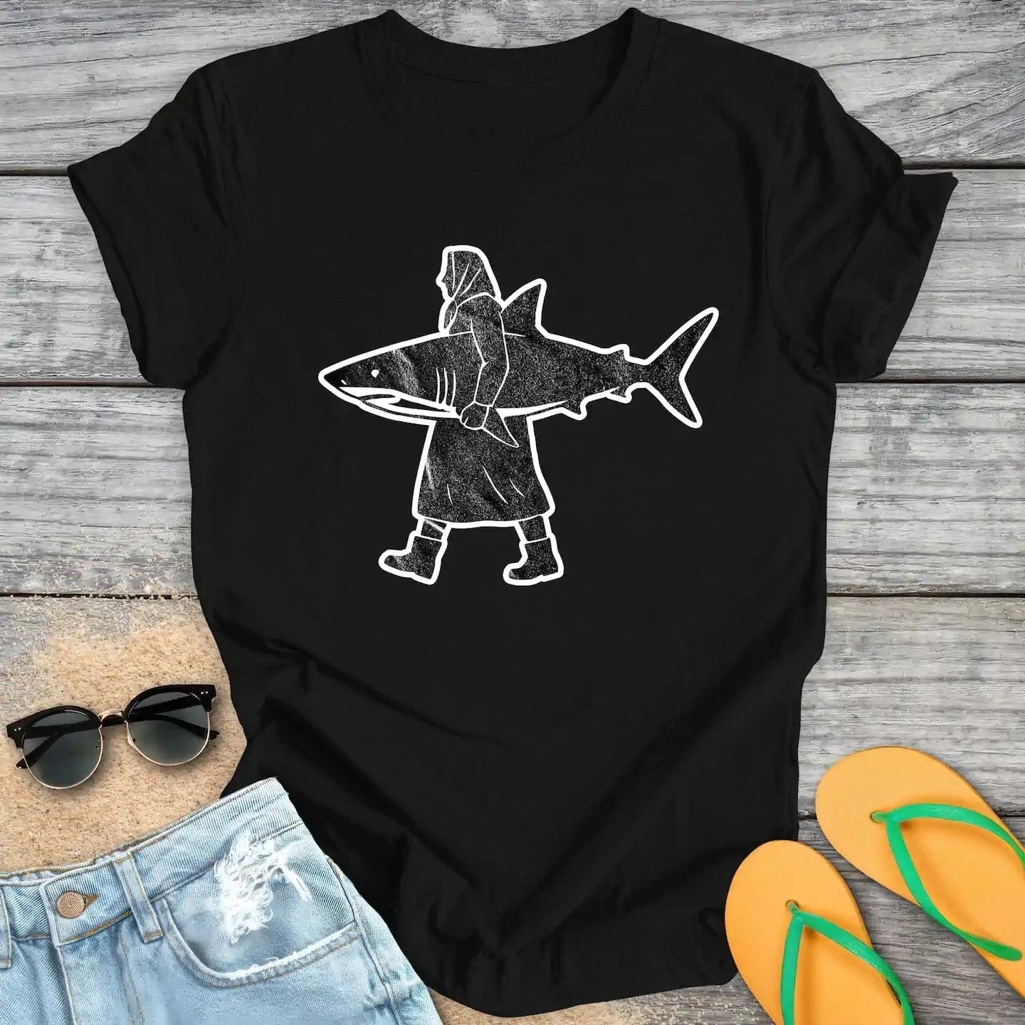 Fisherwoman With Shark