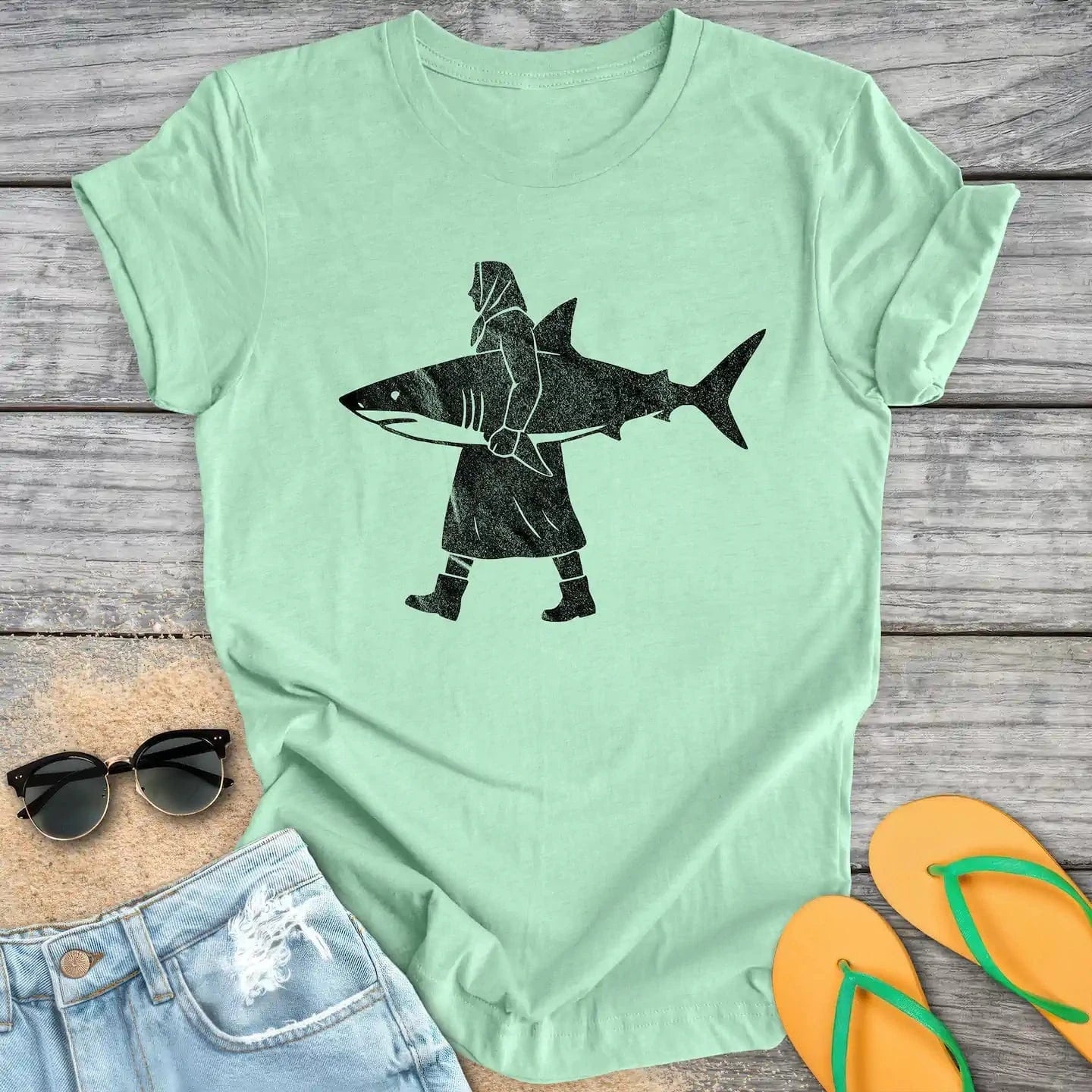 Fisherwoman With Shark