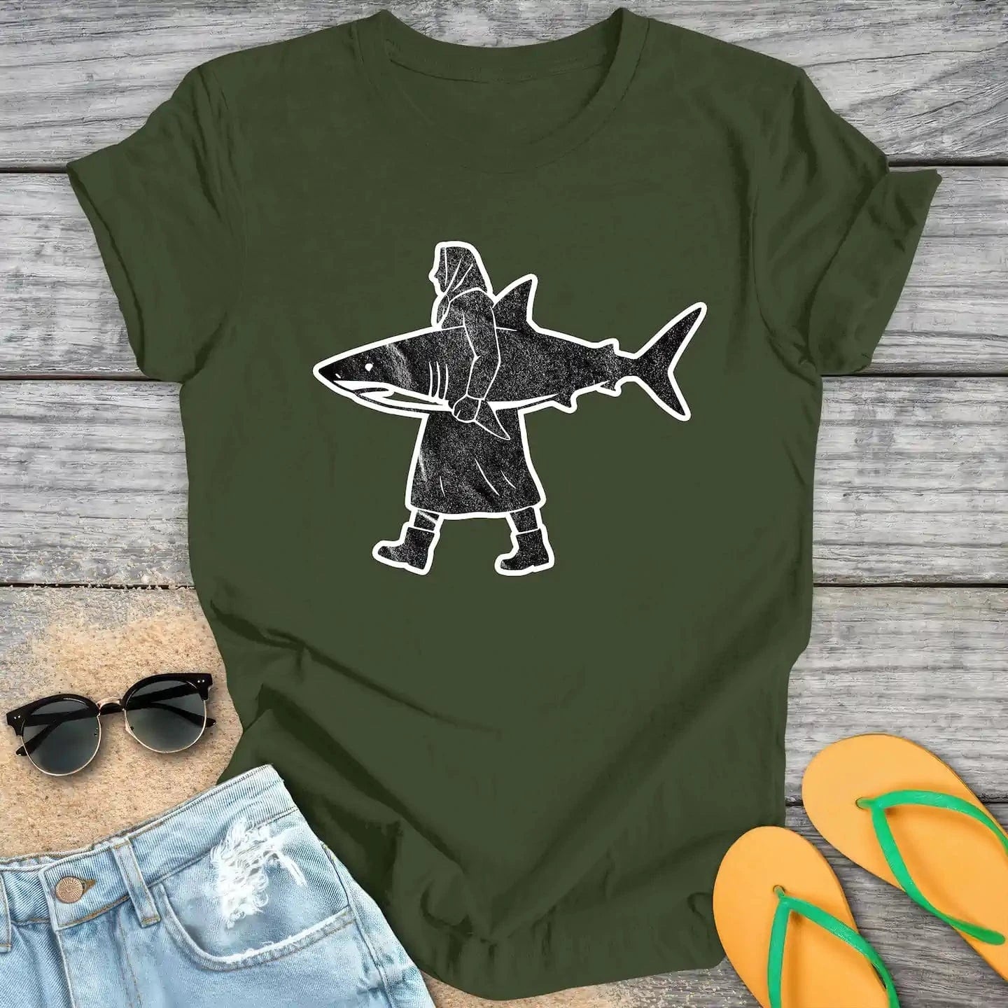 Fisherwoman With Shark
