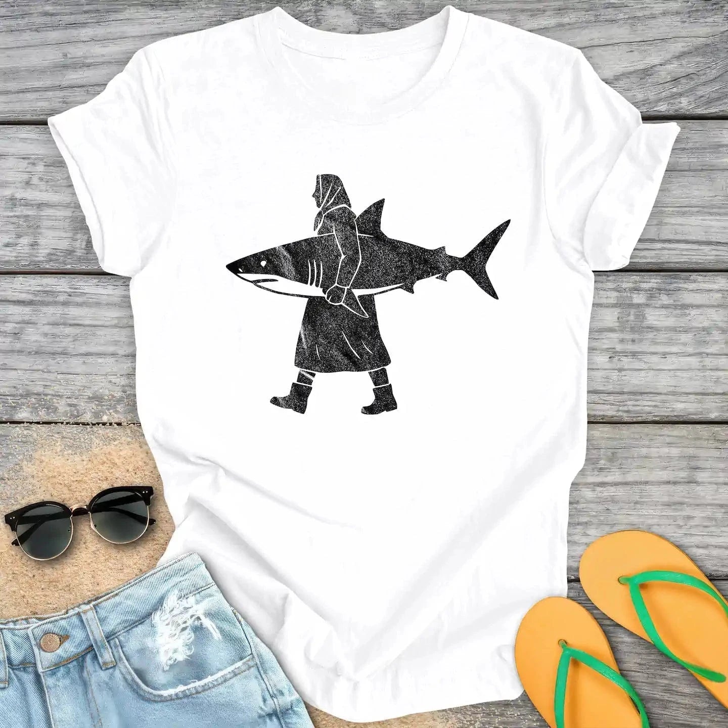 Fisherwoman With Shark