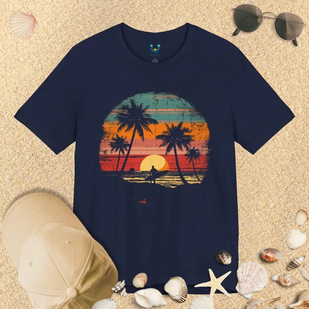 Retro Sunset Beach Surfer