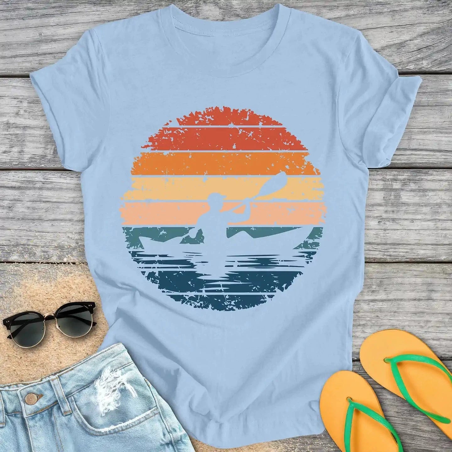Retro Vintage Kayaker Cutout