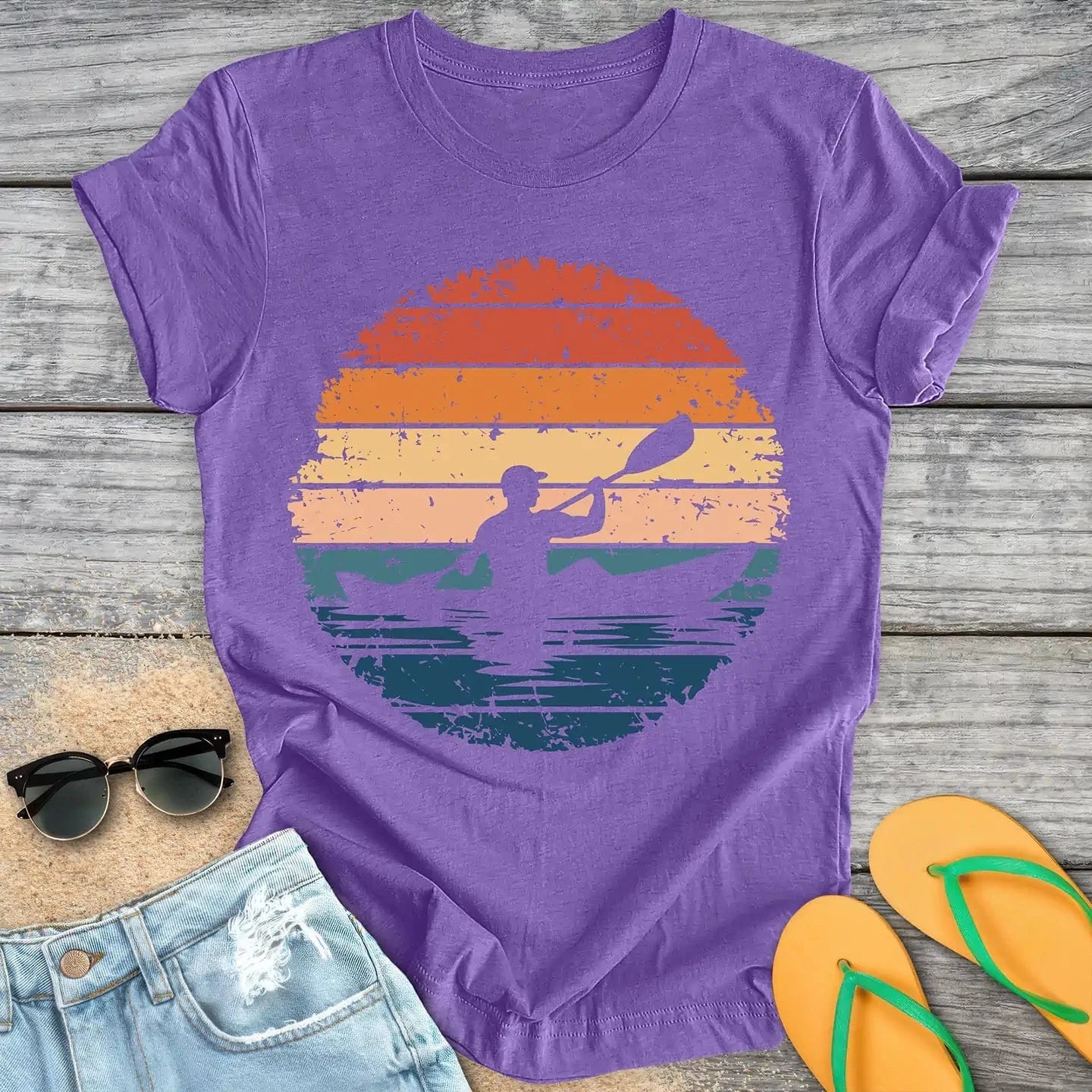 Retro Vintage Kayaker Cutout