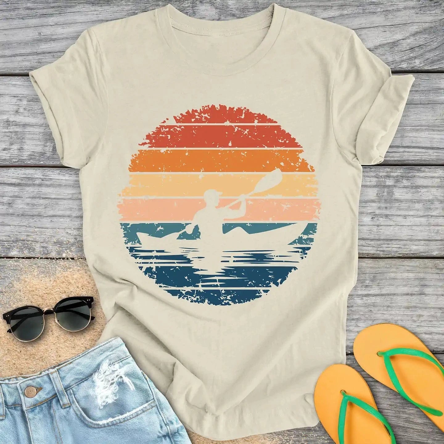 Retro Vintage Kayaker Cutout