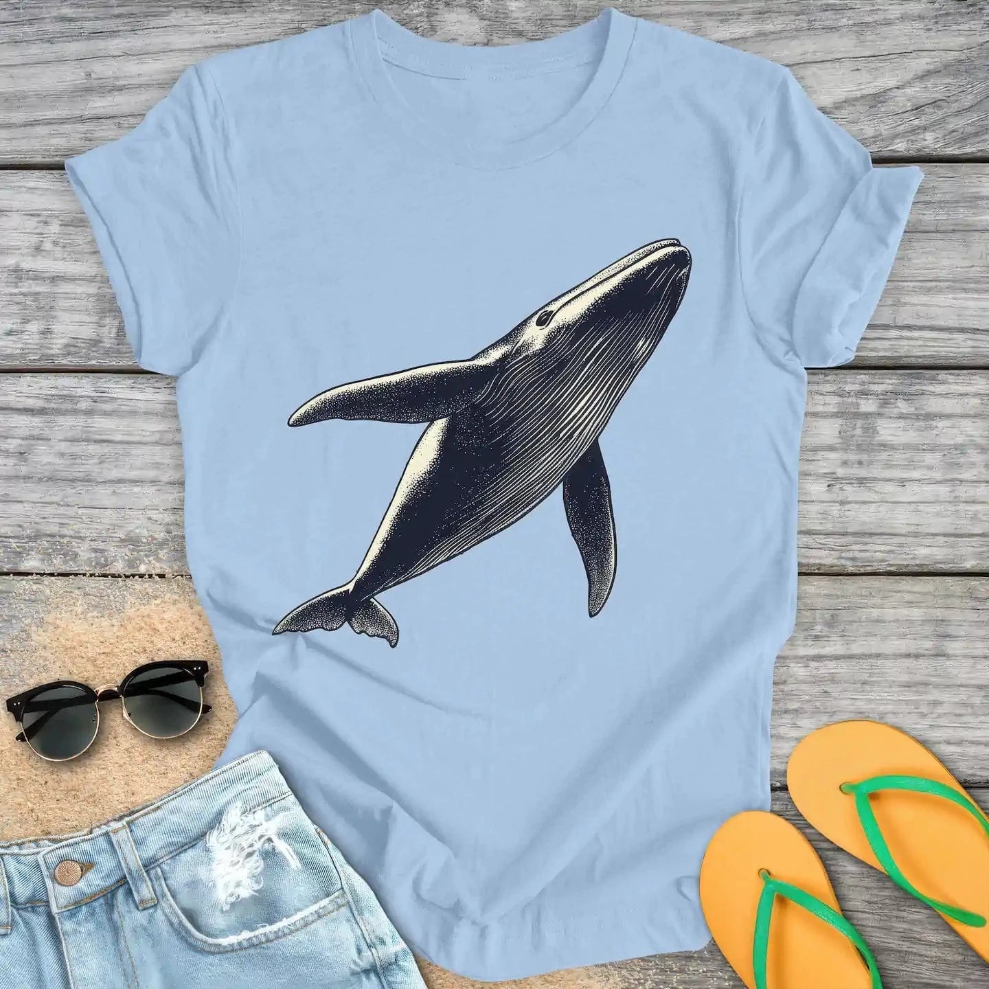 Vintage ascending Whale