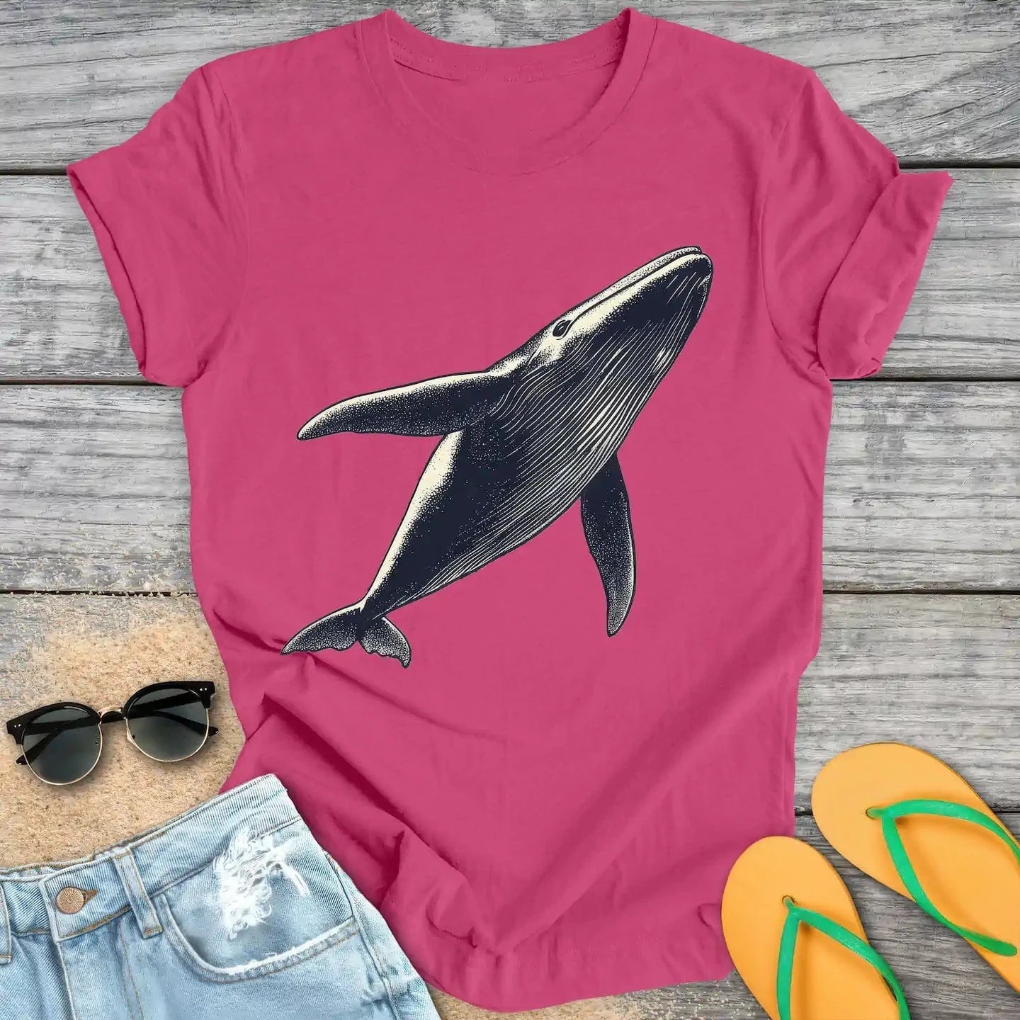Vintage ascending Whale
