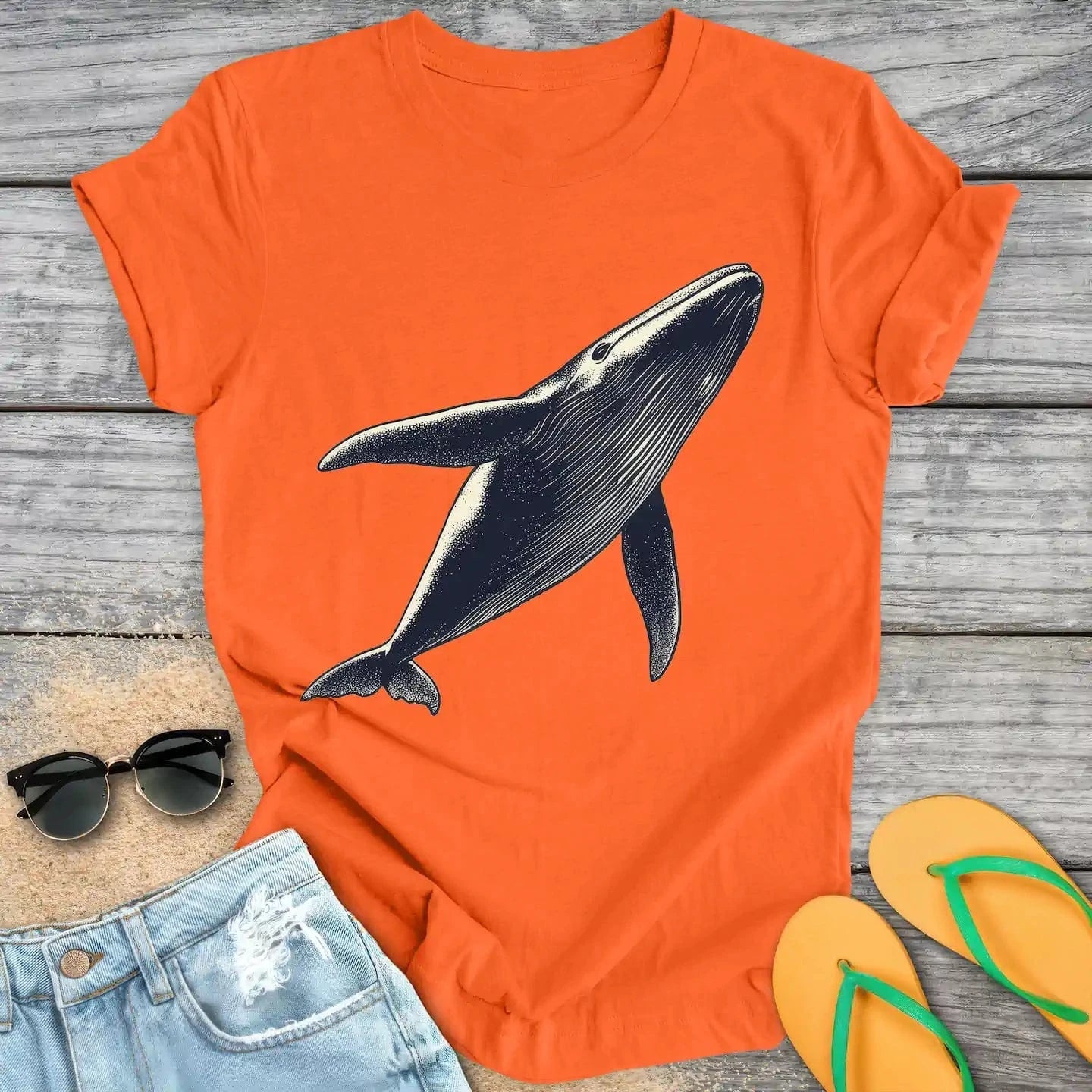 Vintage ascending Whale