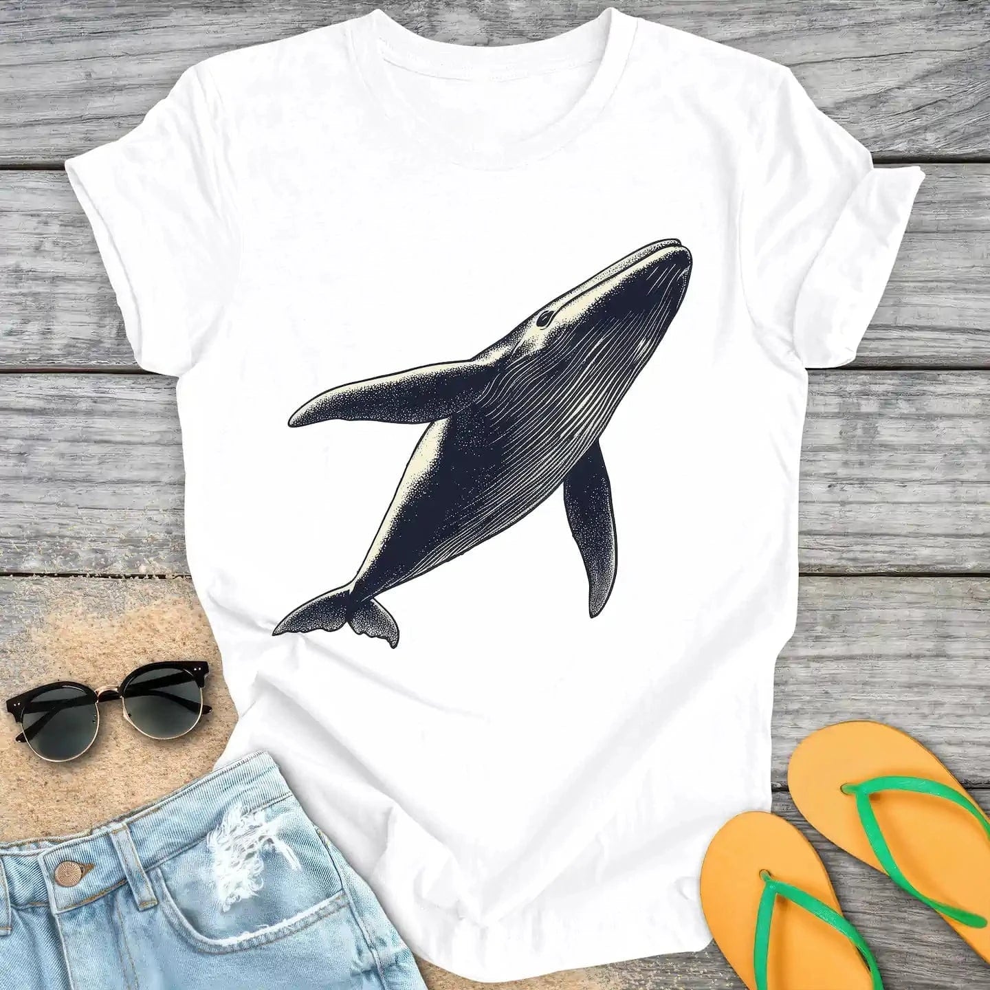 Vintage ascending Whale