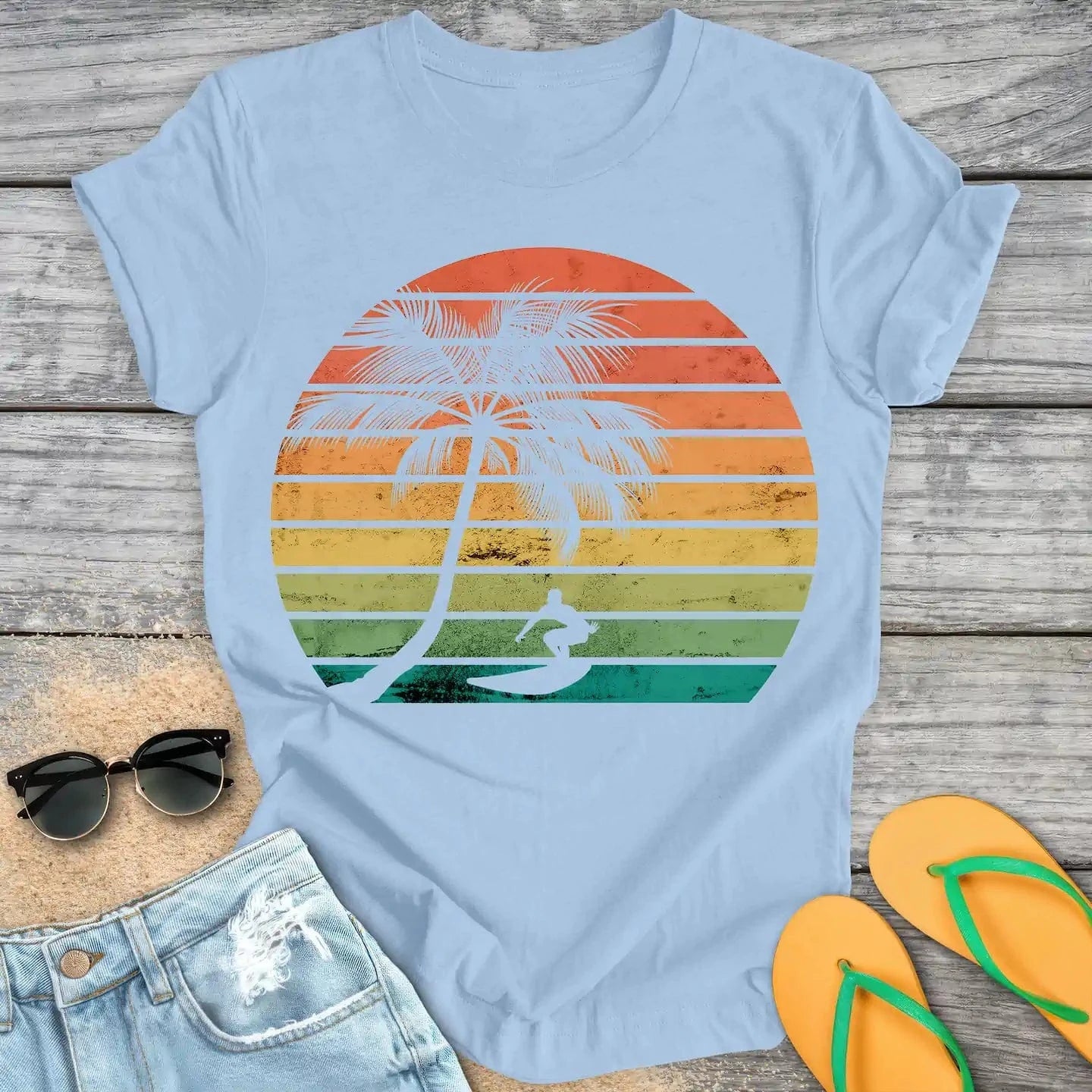 Retro Sunset Surfer