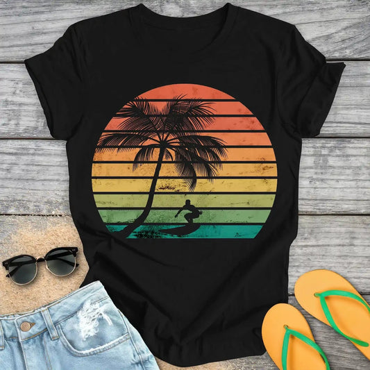 Retro Sunset Surfer