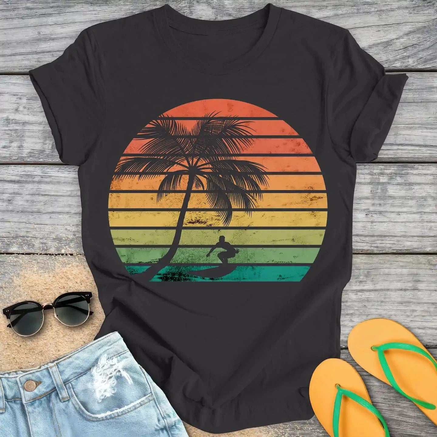 Retro Sunset Surfer