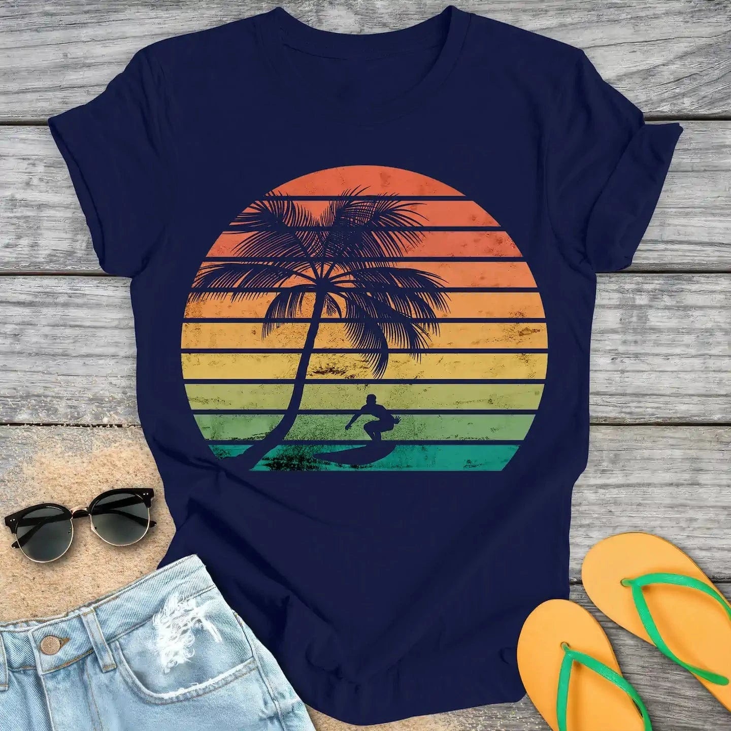 Retro Sunset Surfer