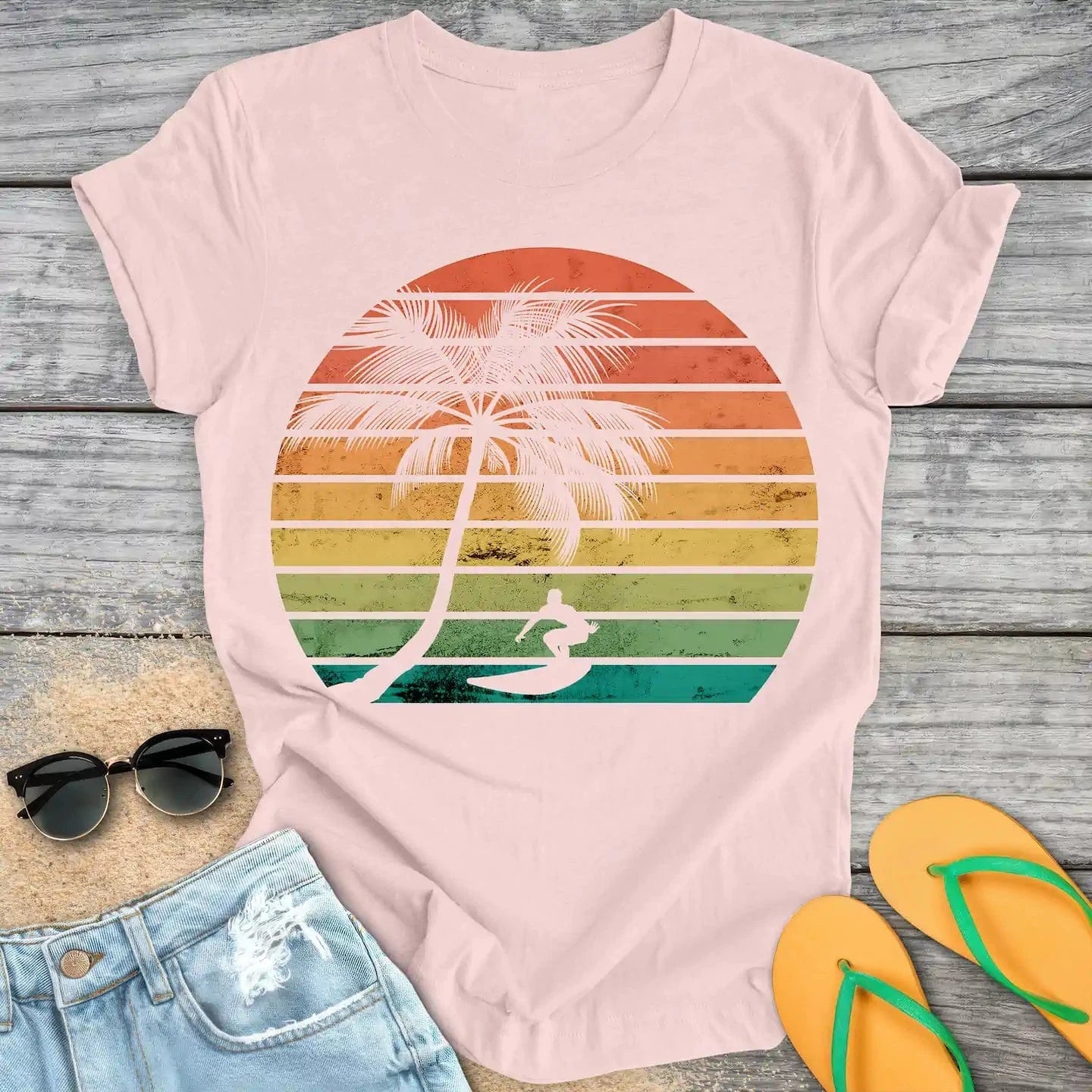 Retro Sunset Surfer
