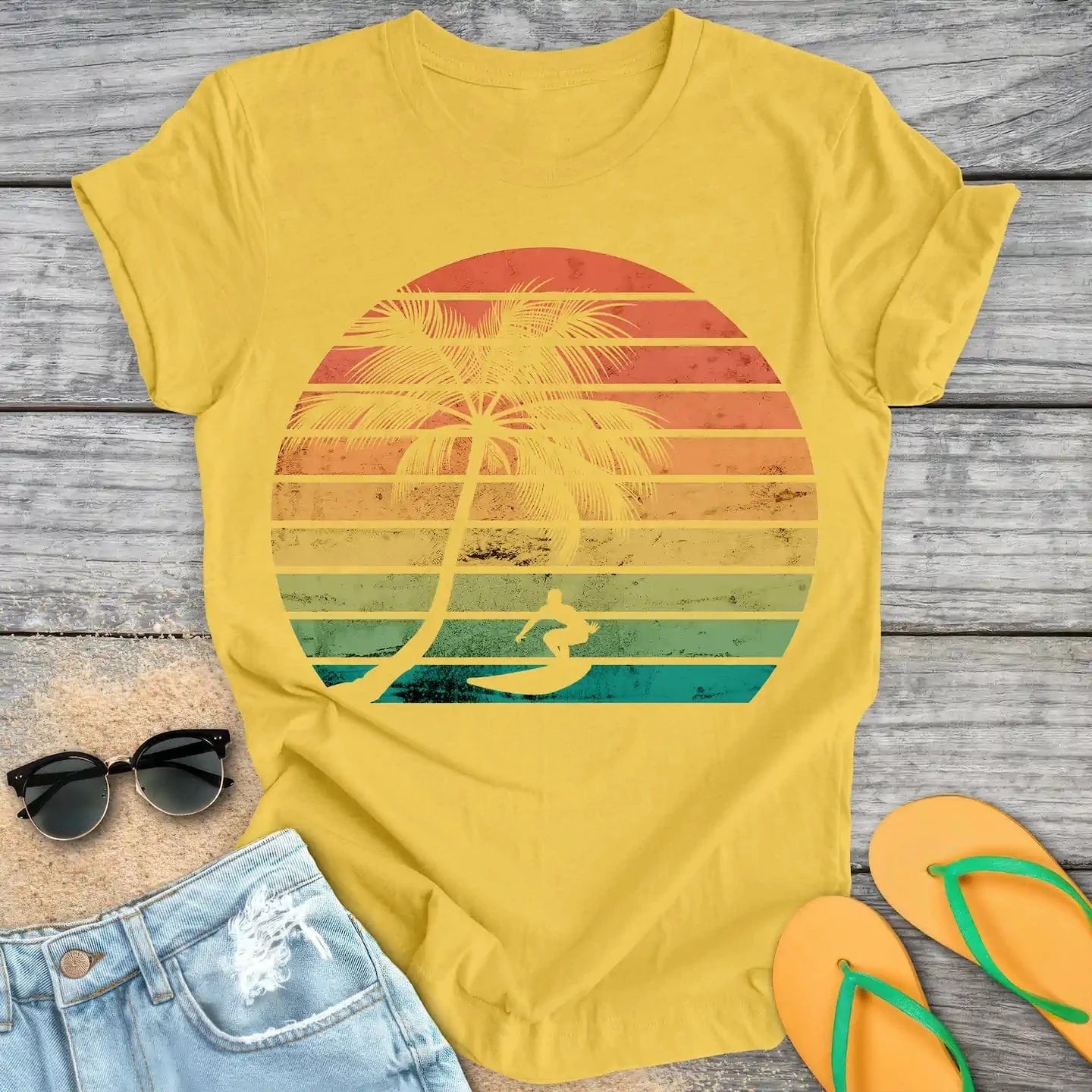 Retro Sunset Surfer