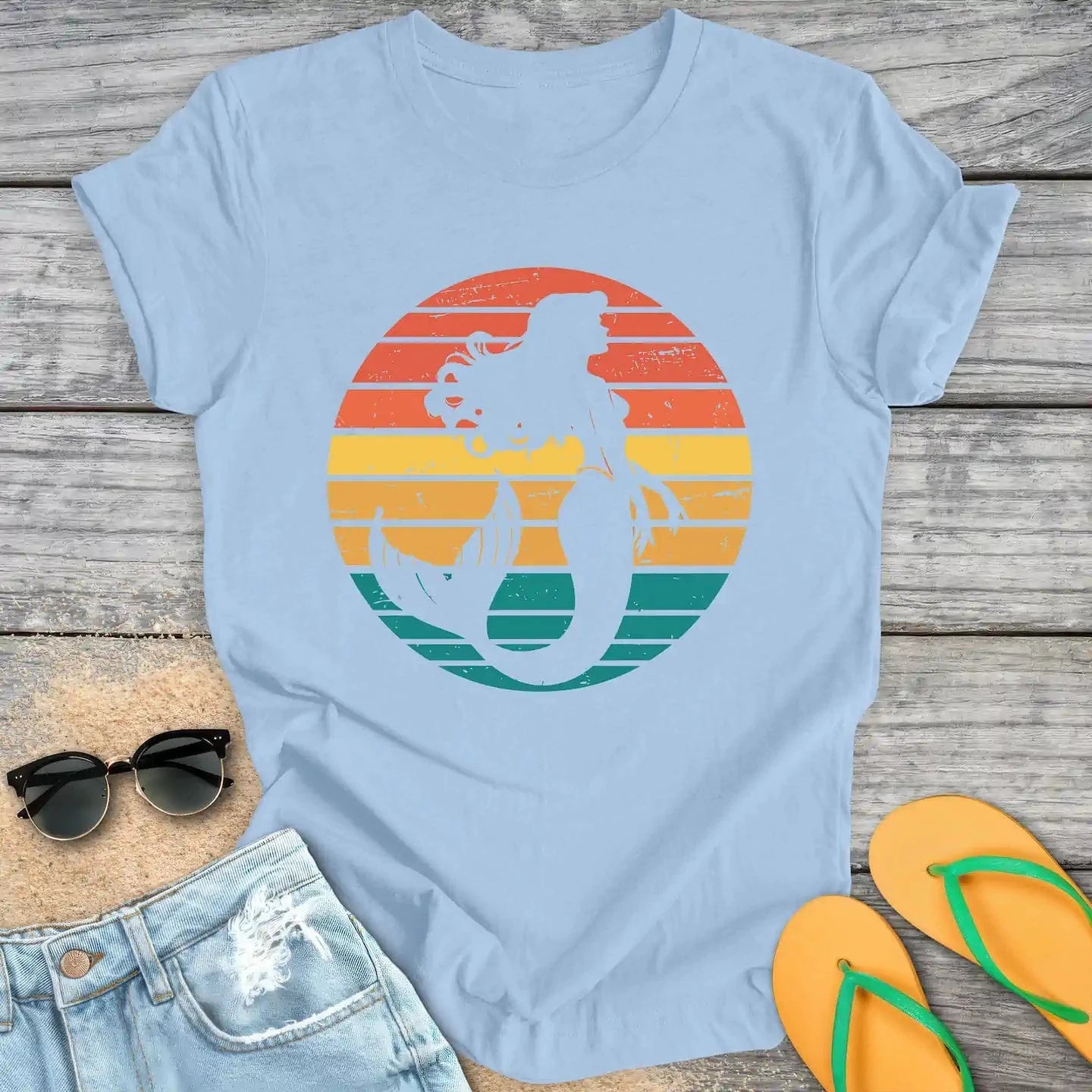 Vintage Retro Mermaid Silhouette