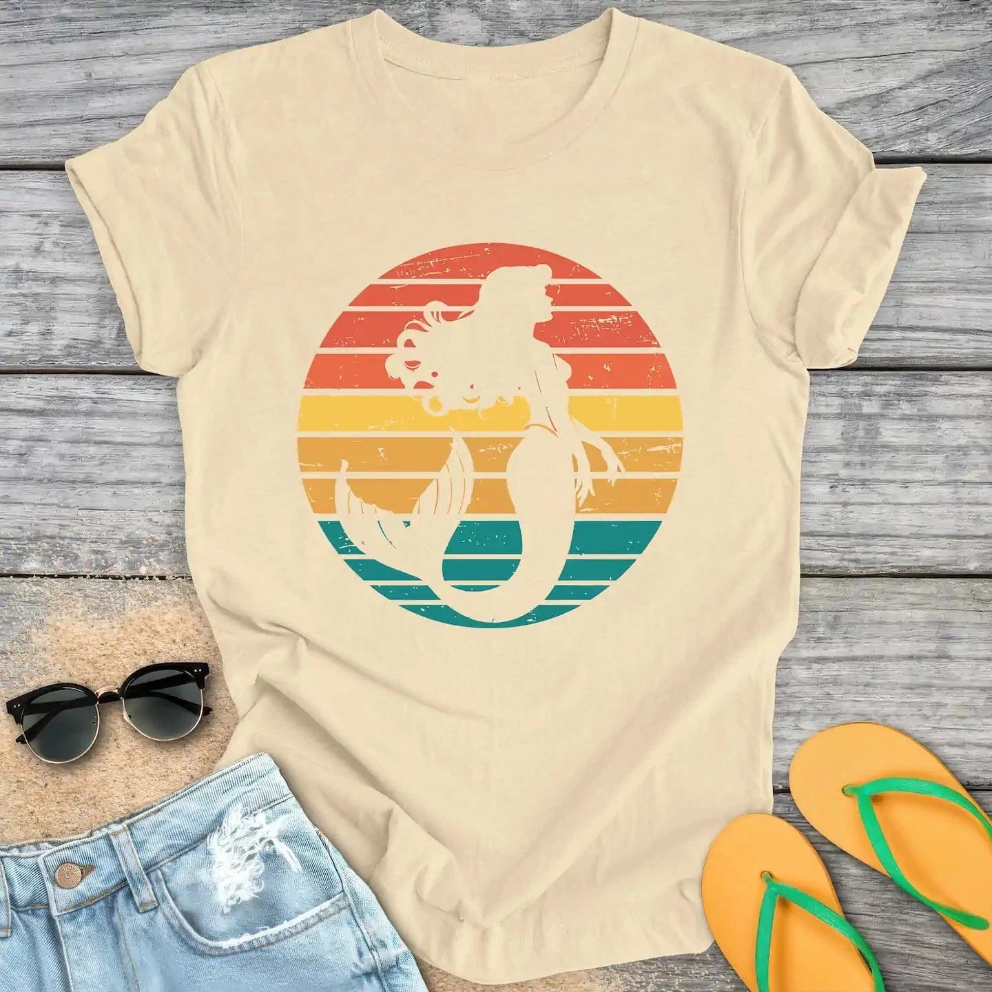 Vintage Retro Mermaid Silhouette