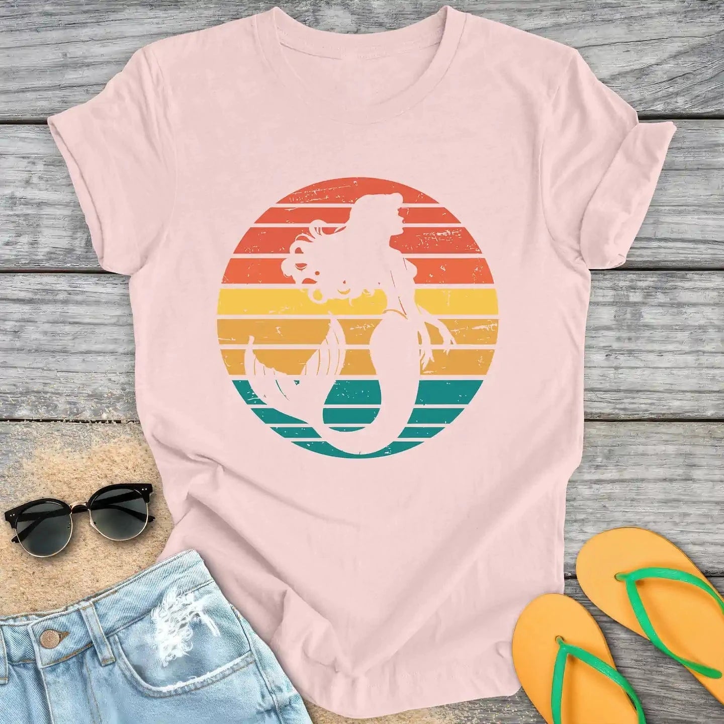 Vintage Retro Mermaid Silhouette