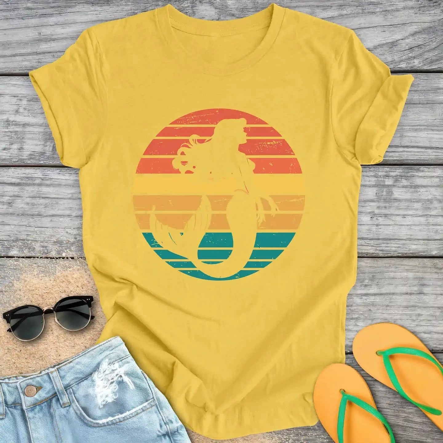 Vintage Retro Mermaid Silhouette