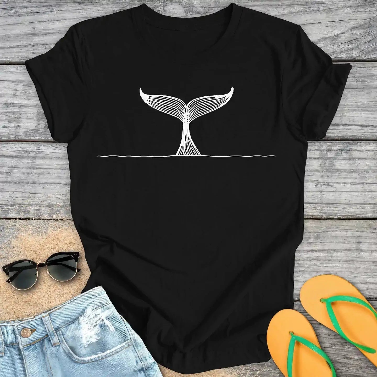 Whale Tail Line Drawing