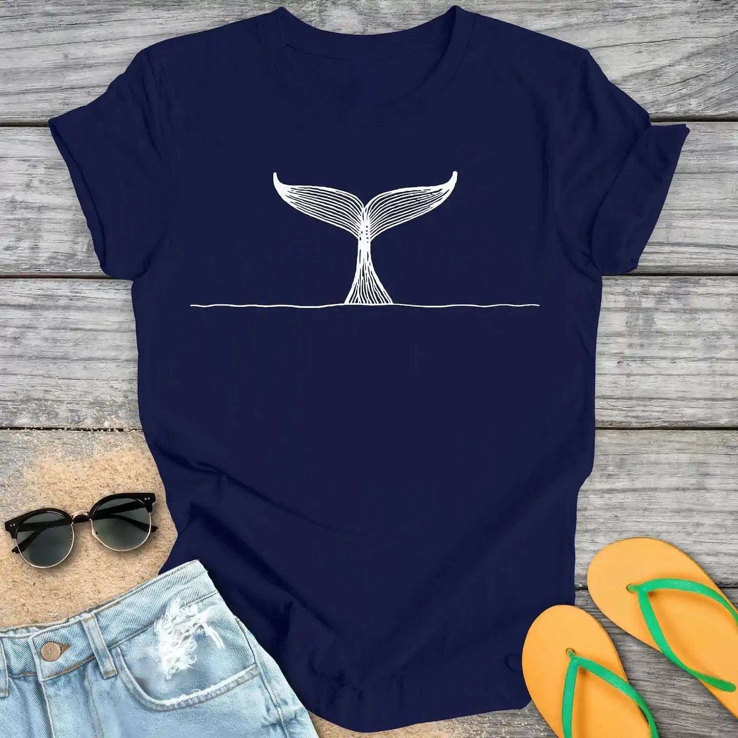 Whale Tail Line Drawing