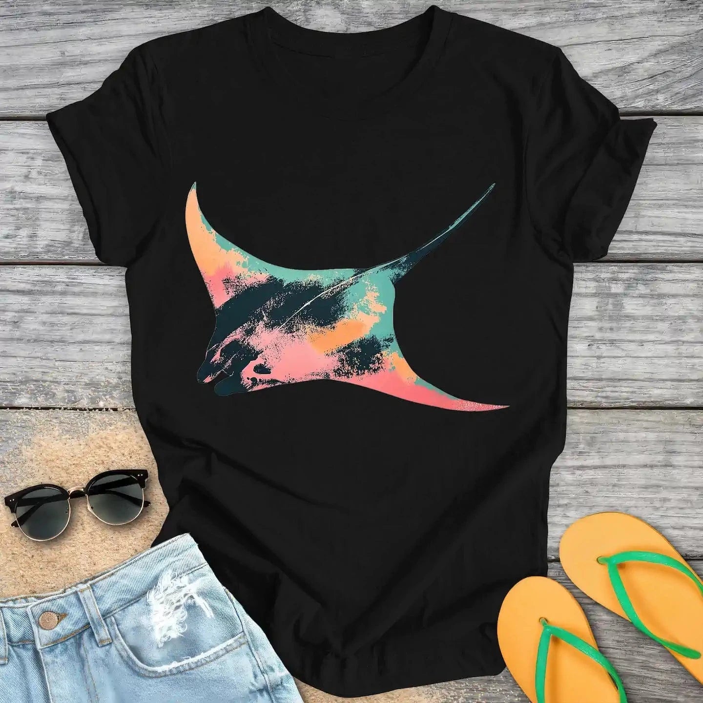 Soft Retro Manta Ray