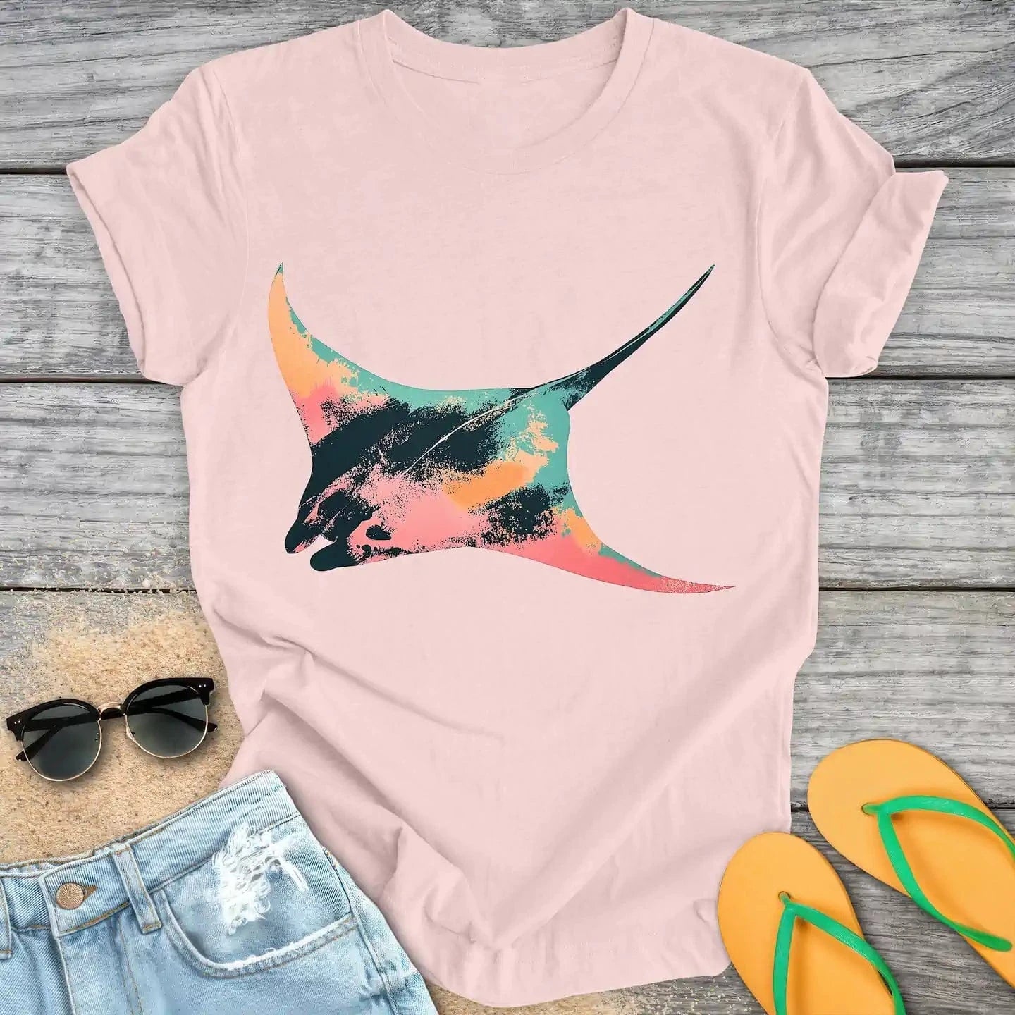 Soft Retro Manta Ray