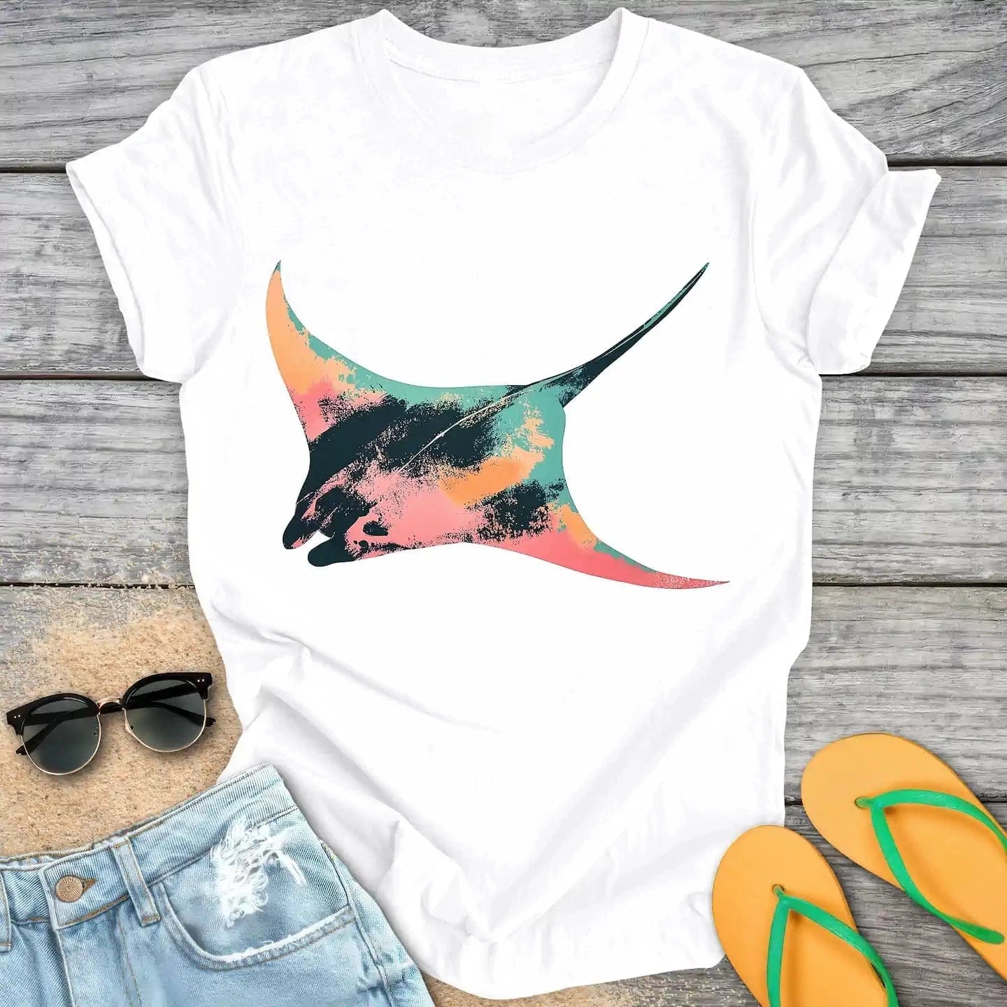 Soft Retro Manta Ray