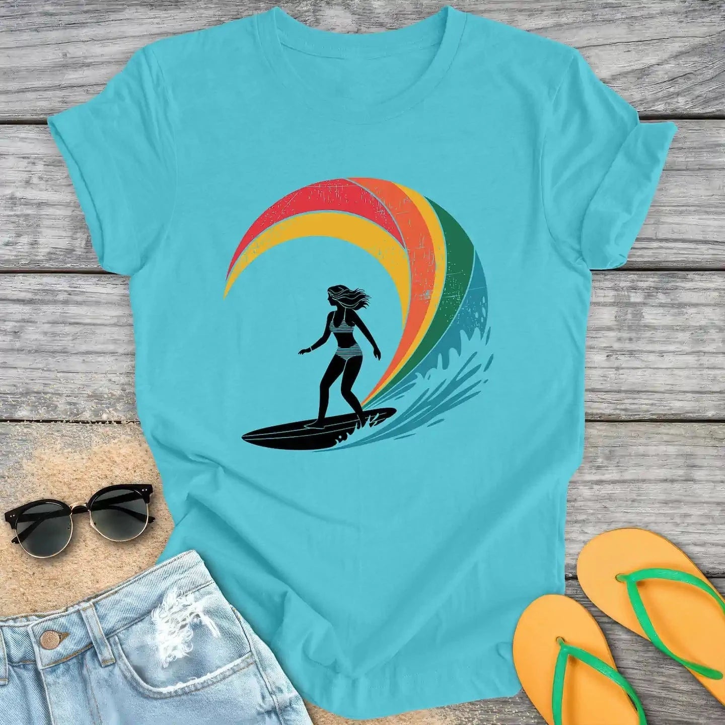 Surfer Girl Vintage Wave