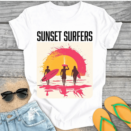 Retro Sunset Surfers