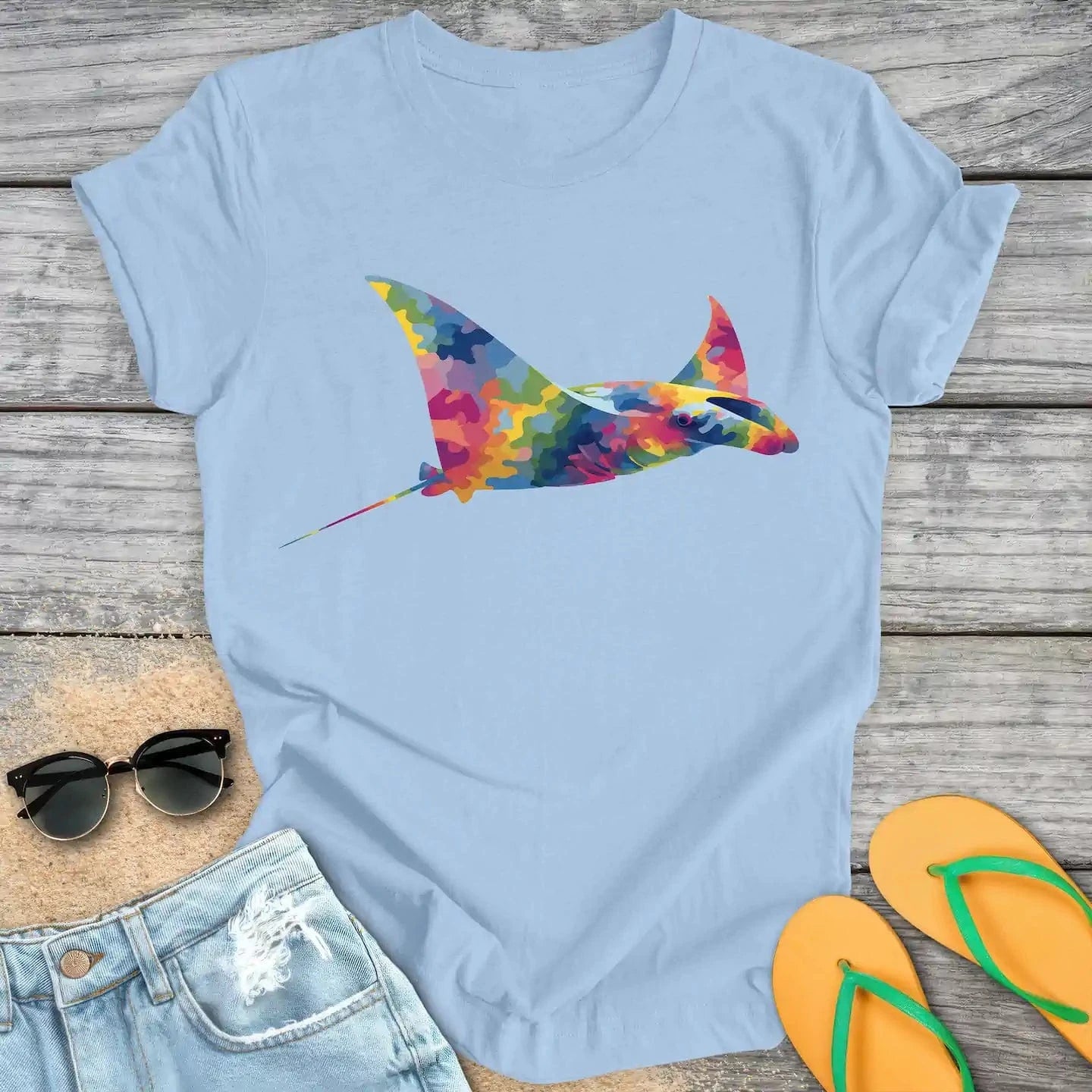 Colorful Camouflage Manta Ray