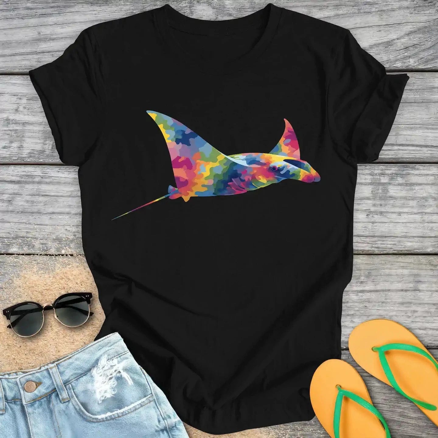 Colorful Camouflage Manta Ray