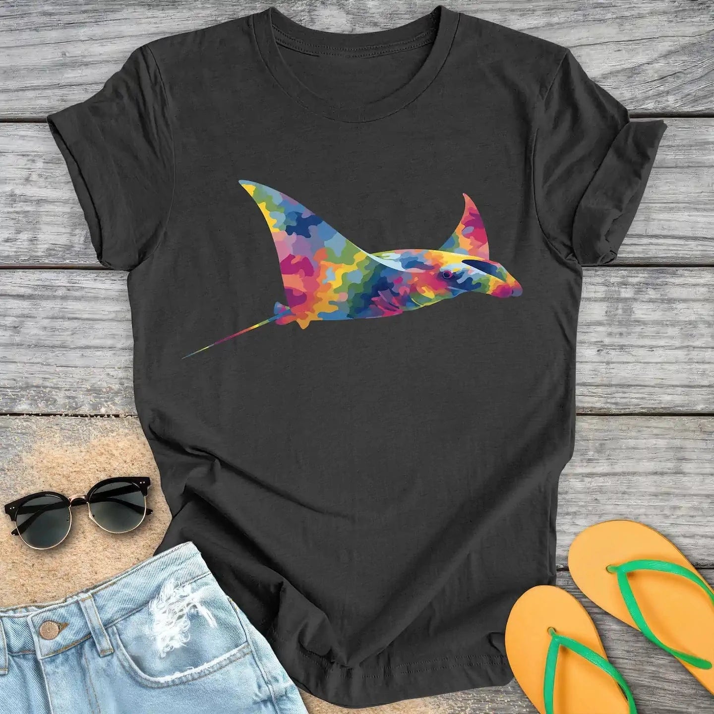 Colorful Camouflage Manta Ray