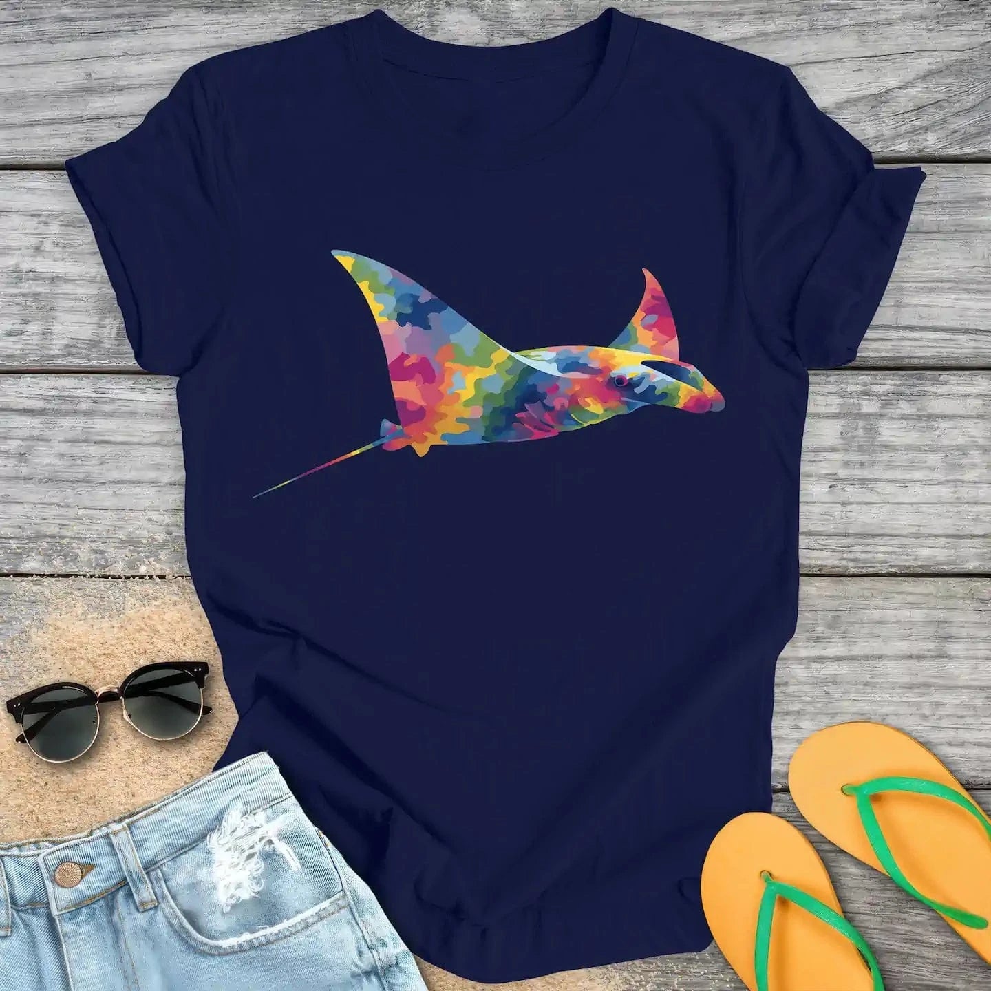 Colorful Camouflage Manta Ray