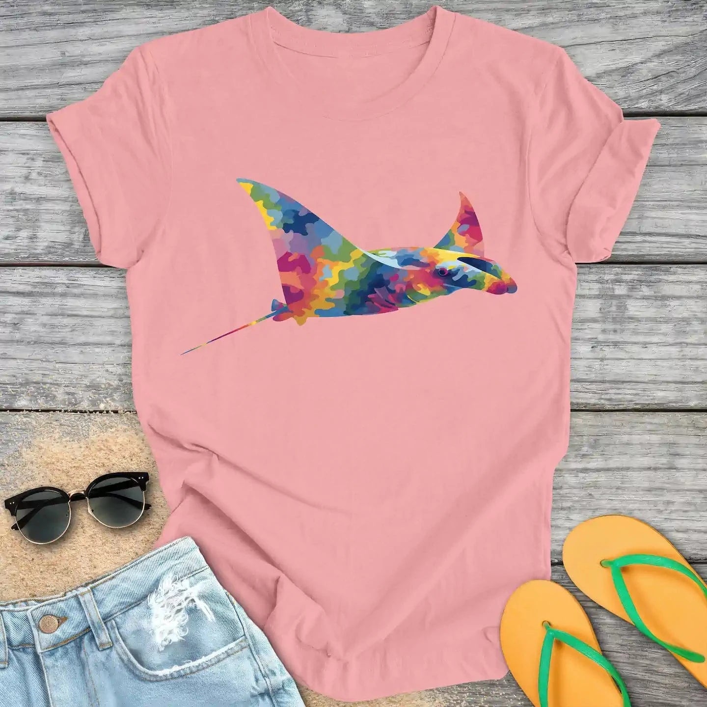 Colorful Camouflage Manta Ray
