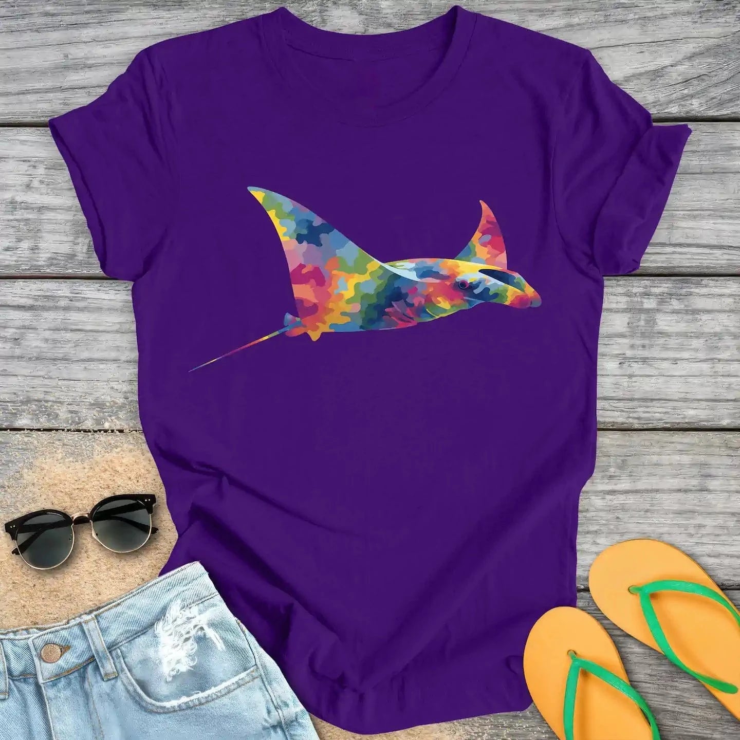 Colorful Camouflage Manta Ray