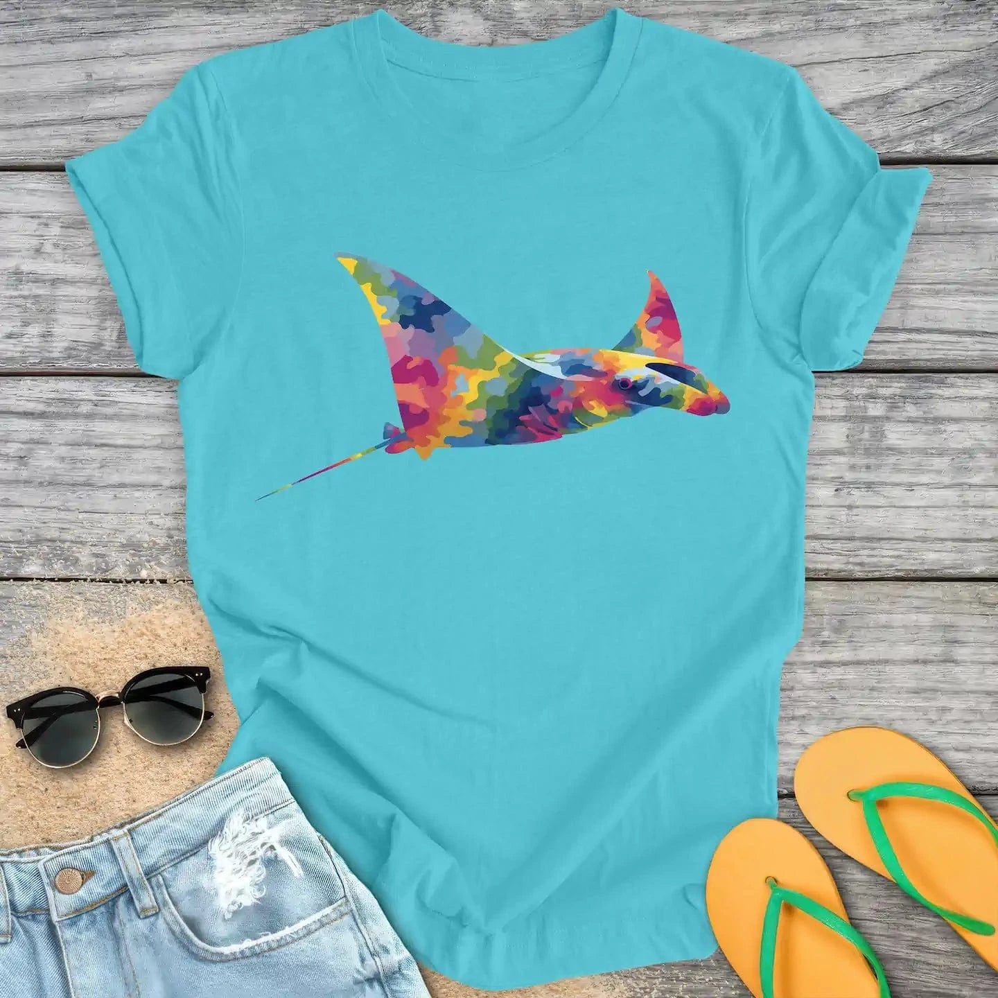 Colorful Camouflage Manta Ray