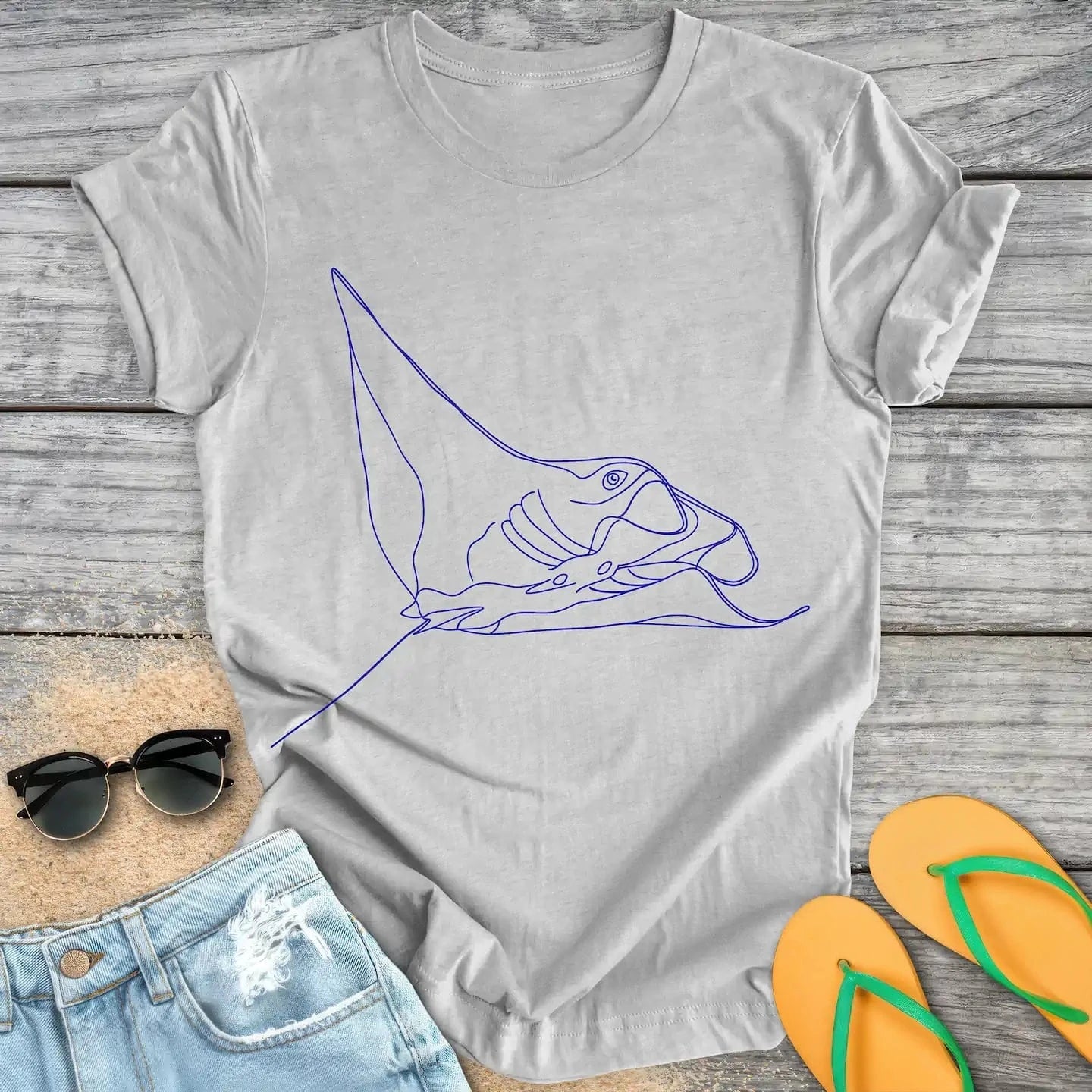 Manta Ray line drawing