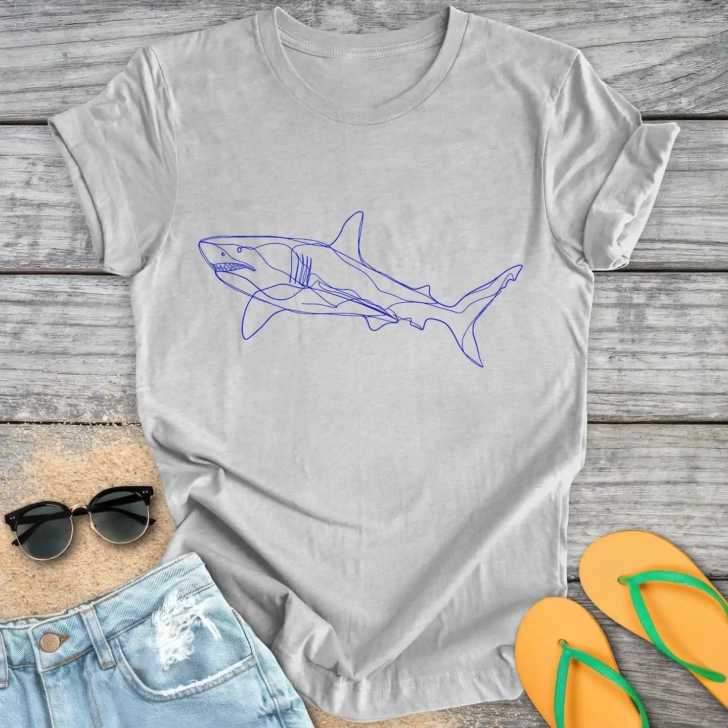 Shark line drawing