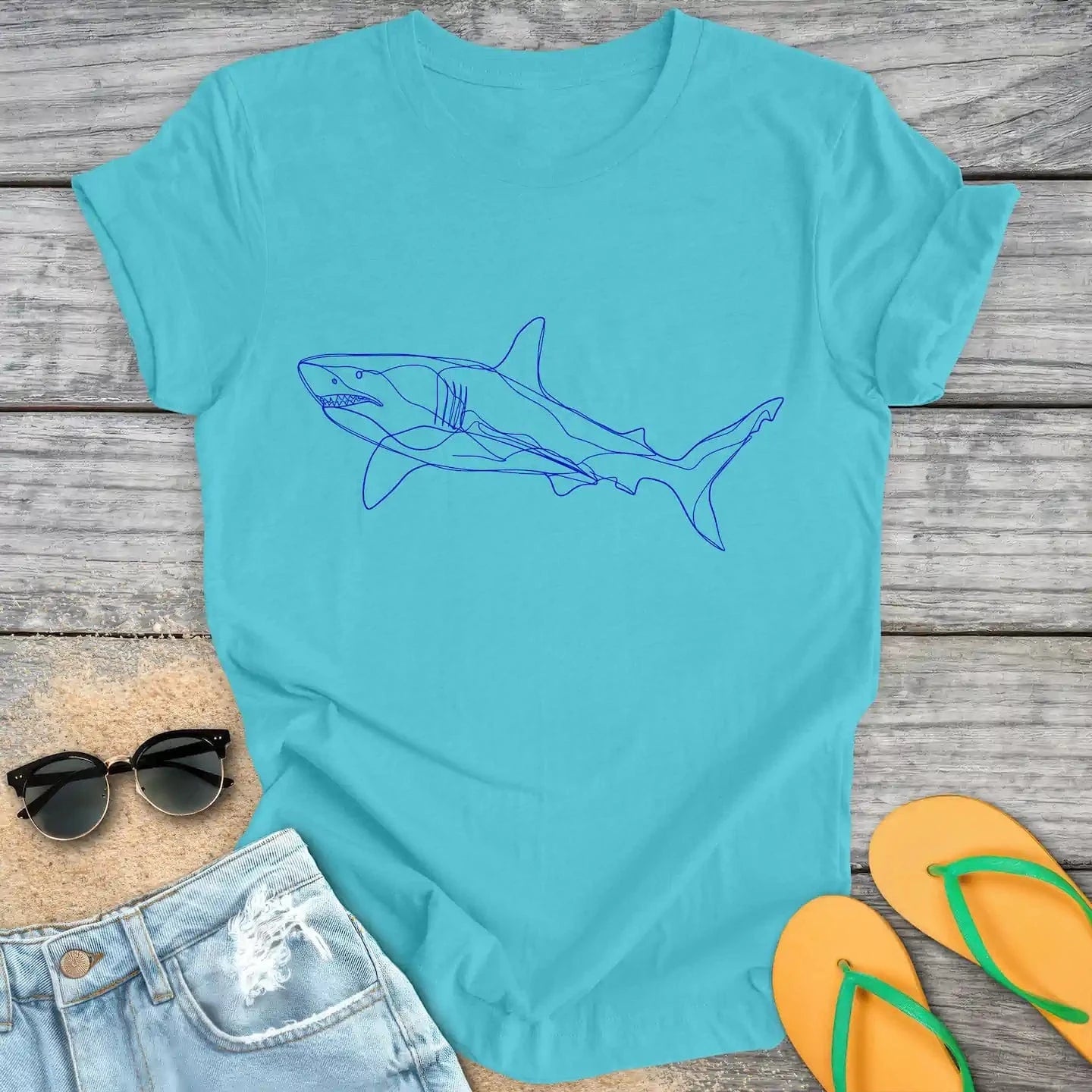 Shark line drawing