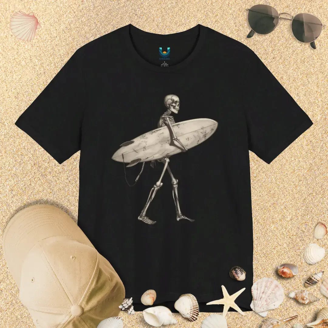 Skeleton Carrying Surfboard