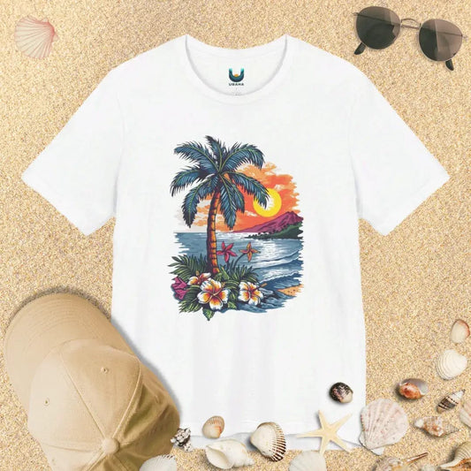 Vibrant Retro Hawaii Beach